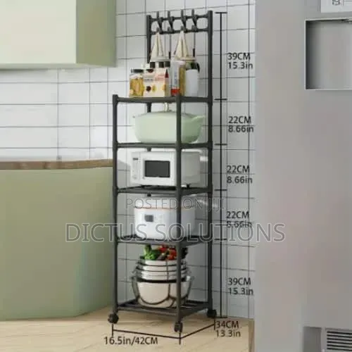 5 Layers Home and Kitchen Tier Storage Organizer Rack With Hangers