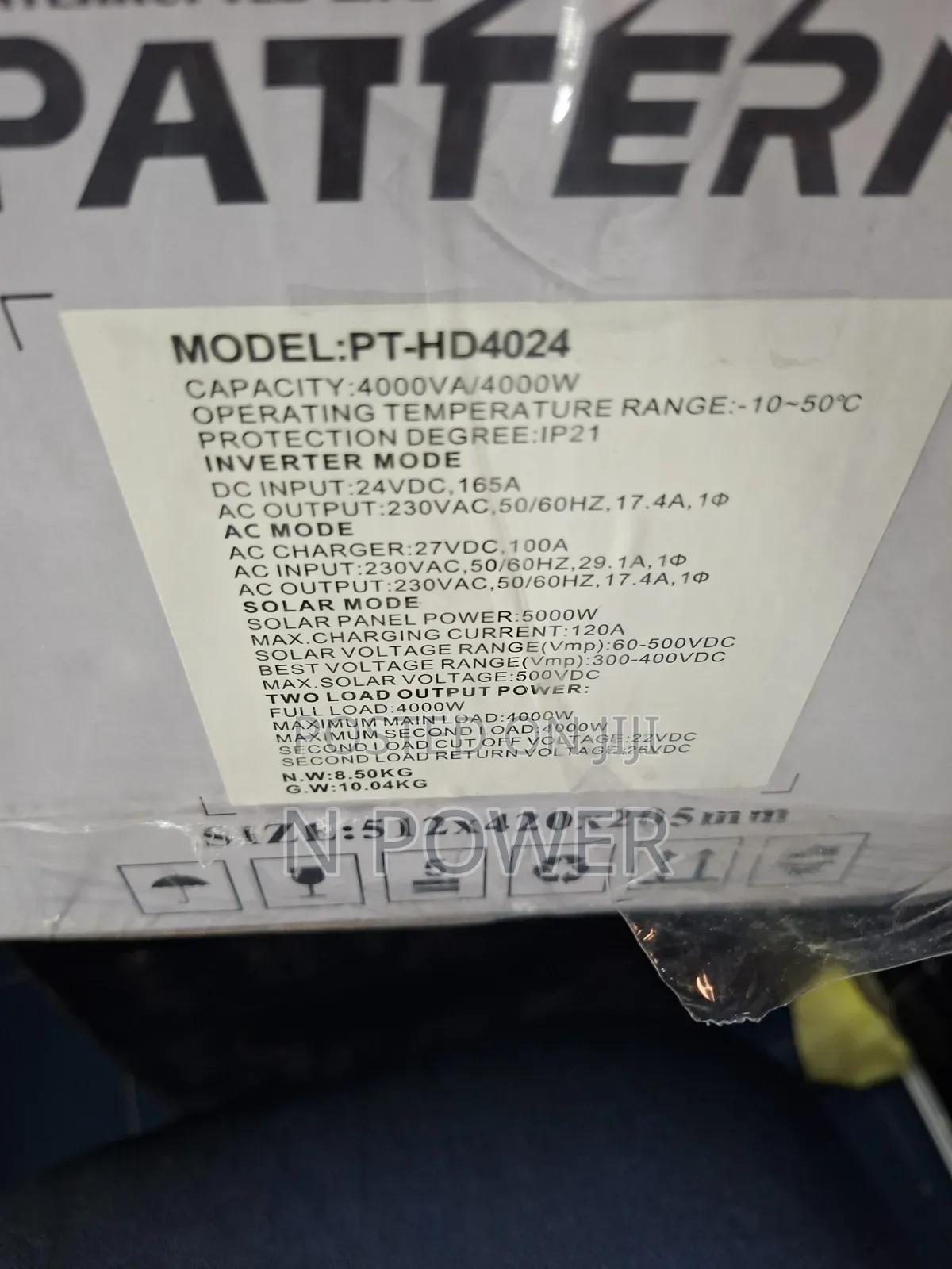 Pattern Solar 4.2kva Hybrid Inverter/24v 