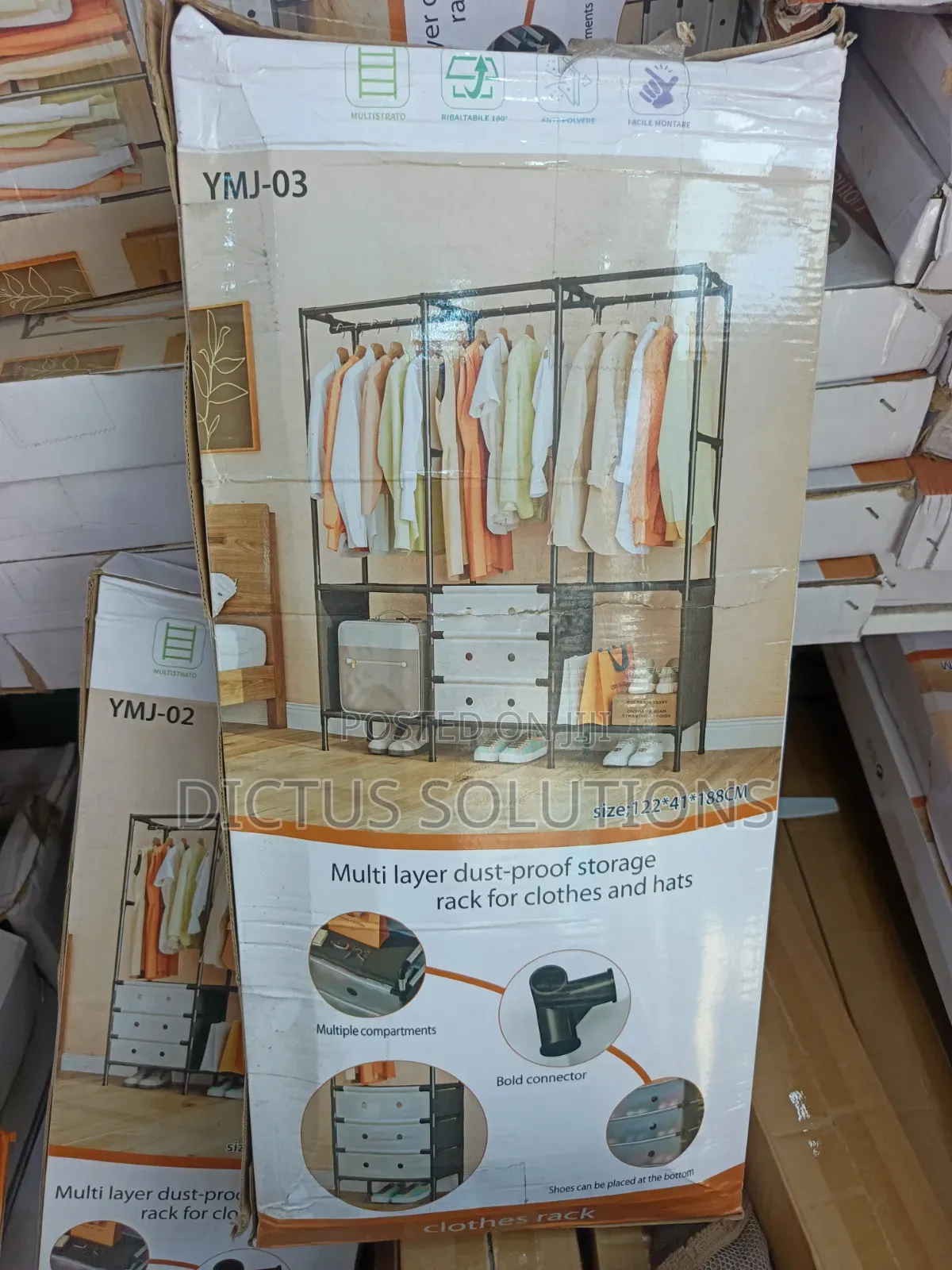 Cloth Wardrobe Rack Storage Organizer With Shoe Cabinet