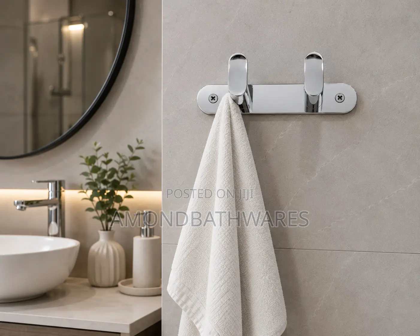 Double Stainless Steel Robe/Coat Hook