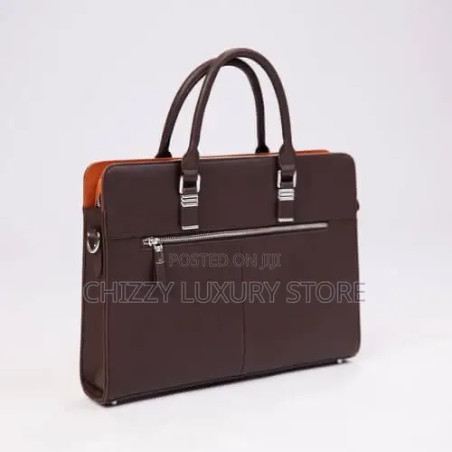 High Quality Men Genuine Leather Wristwatch Laptop Bag