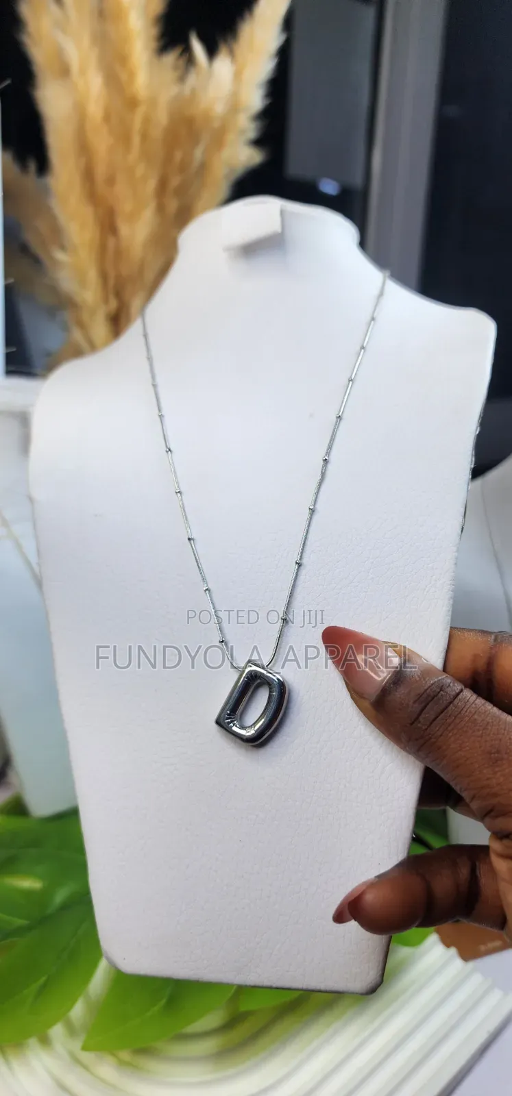 Silver Plated D Necklace