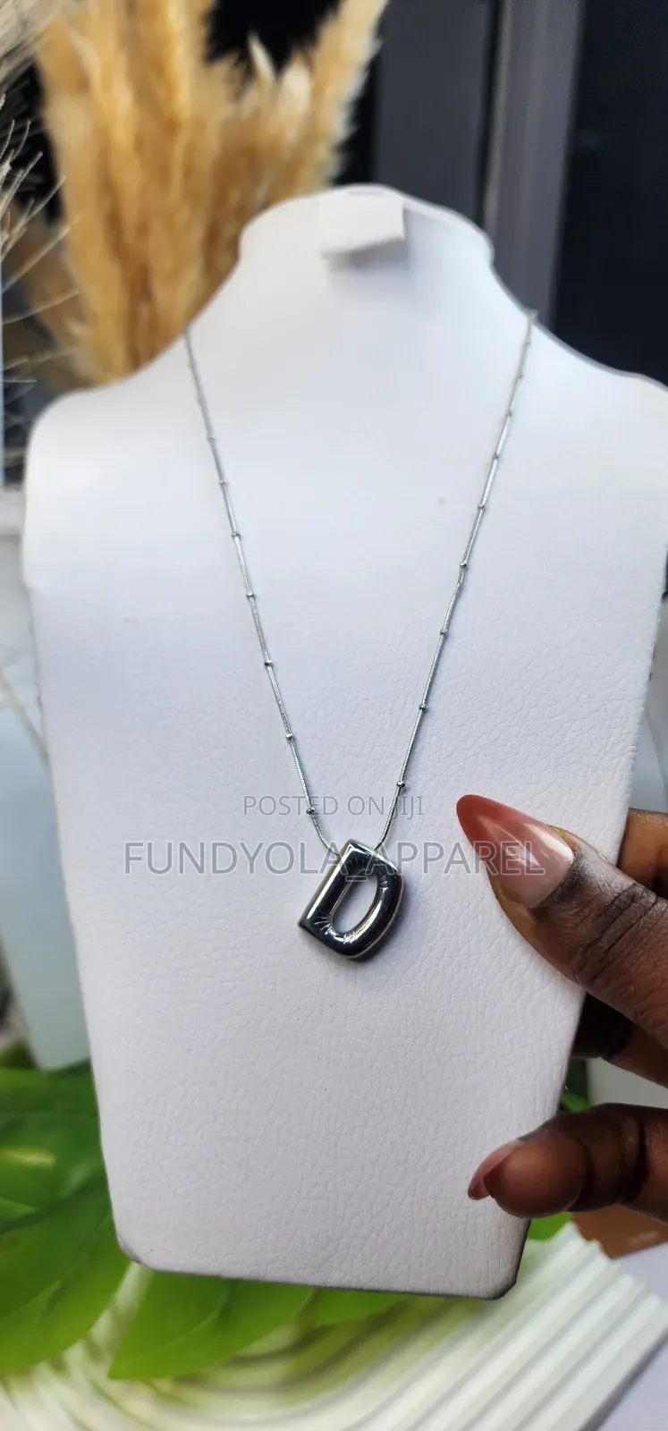 Silver Plated D Necklace