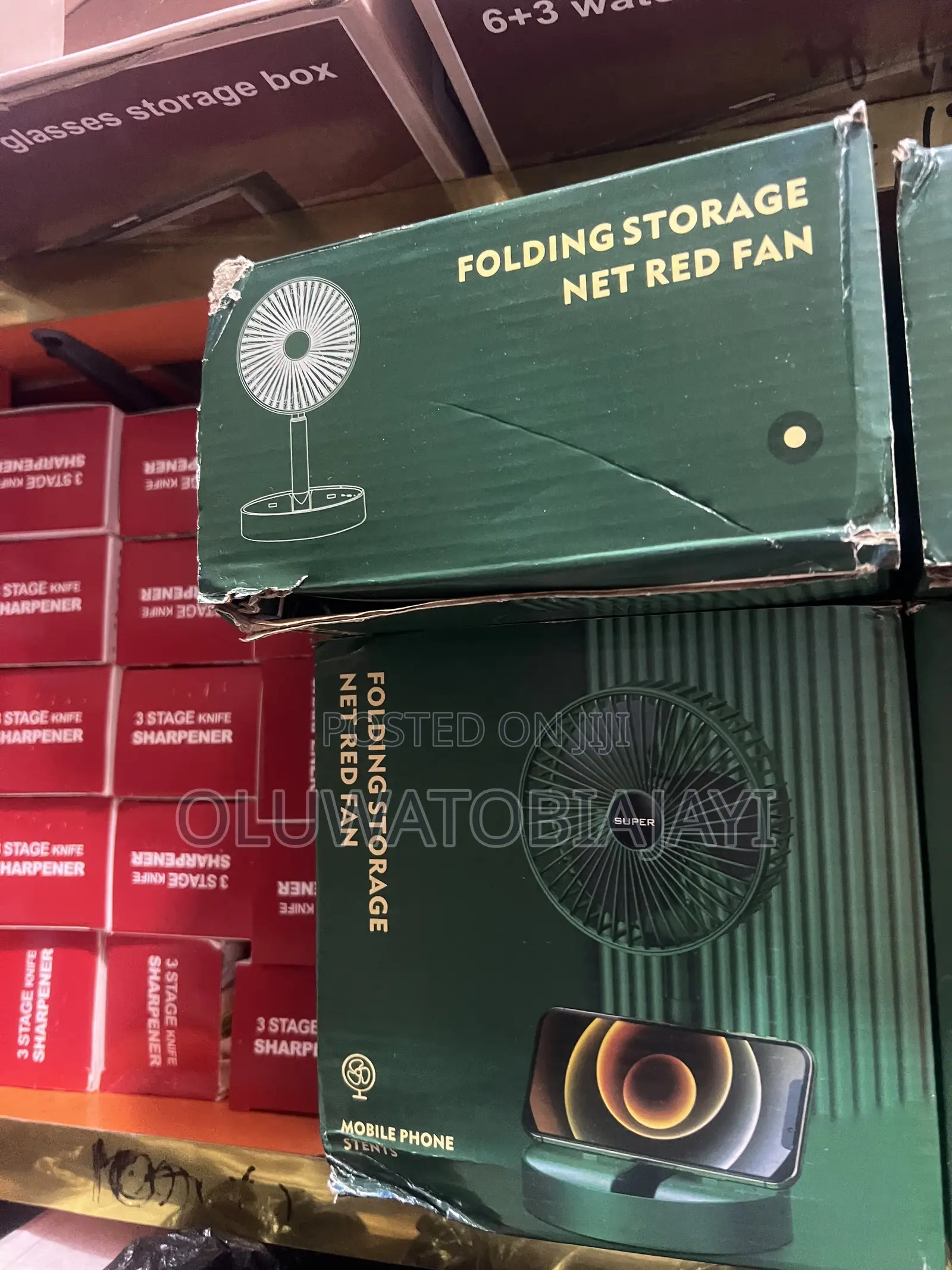 Folding Storage Net Red Fan
