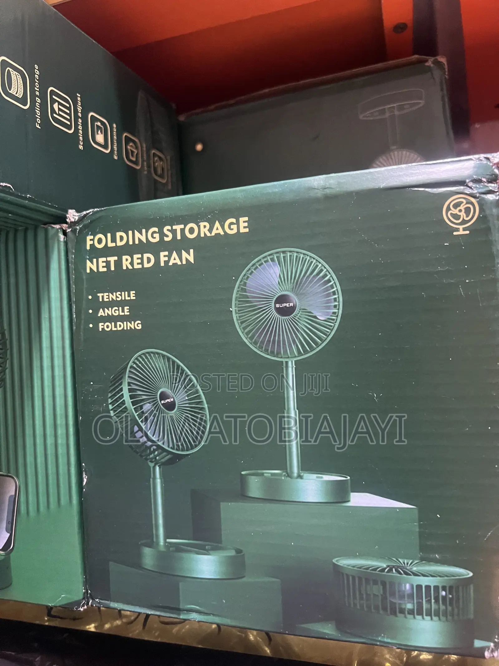 Folding Storage Net Red Fan