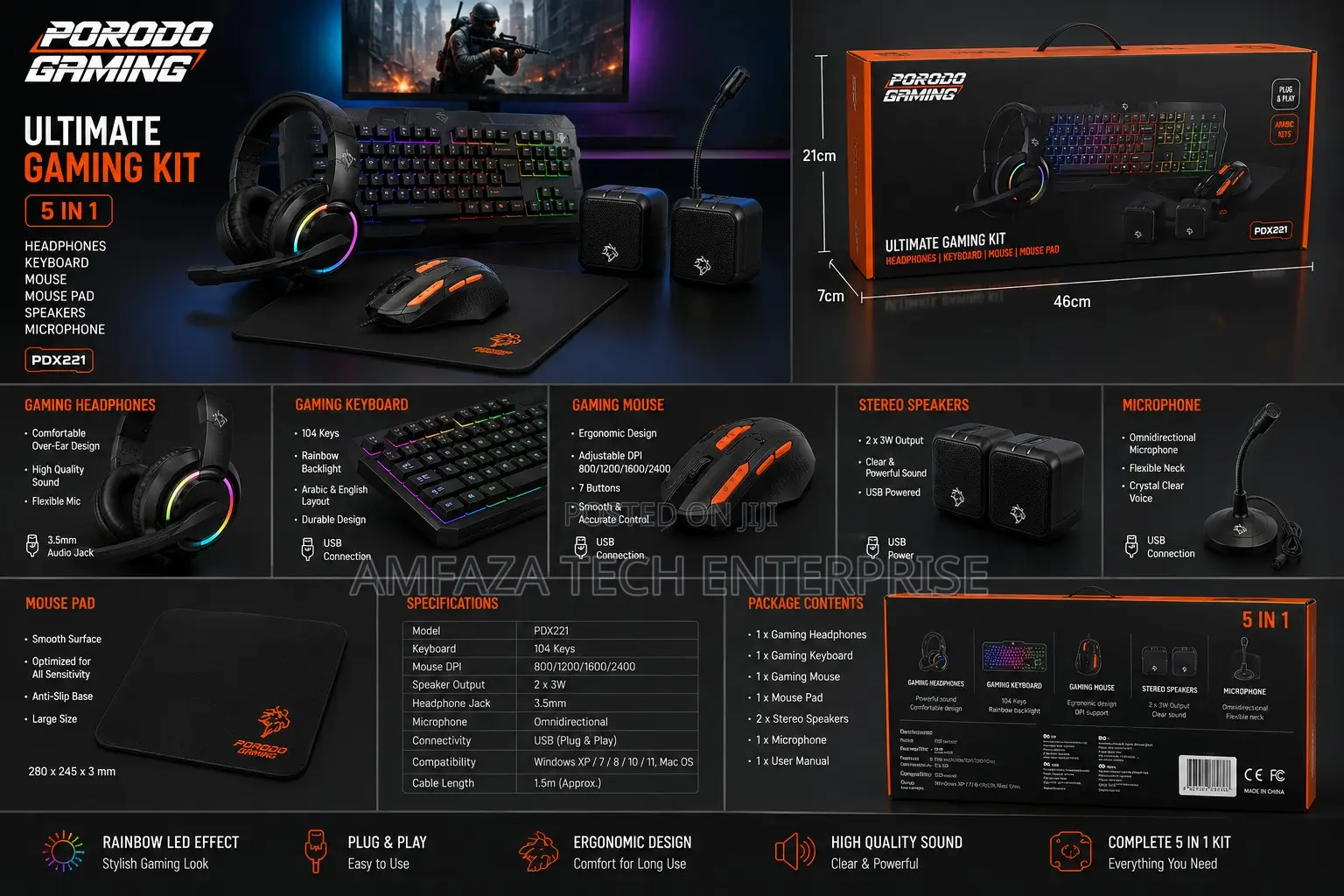 Porodo Ultimate Gaming Kit 4in1 Pdx221