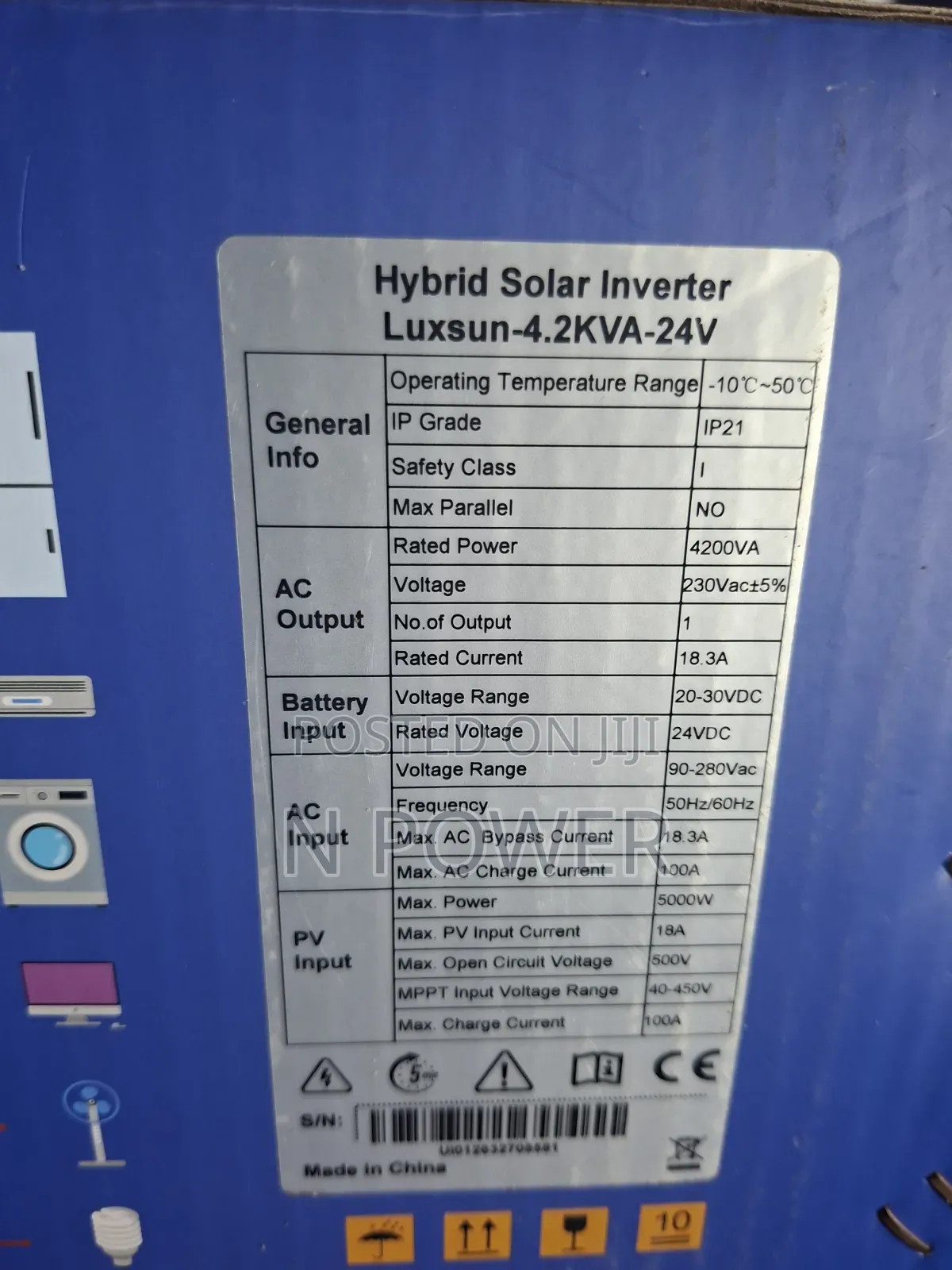 Lexsun Hybrid Inverter 4.2kva/24v