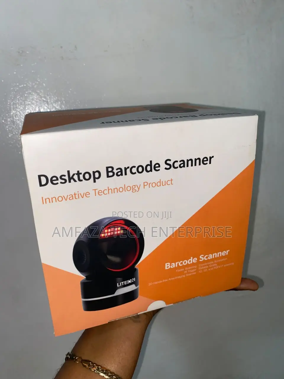 Lite-on Tabletop Barcode Scanner With a Round Face Design