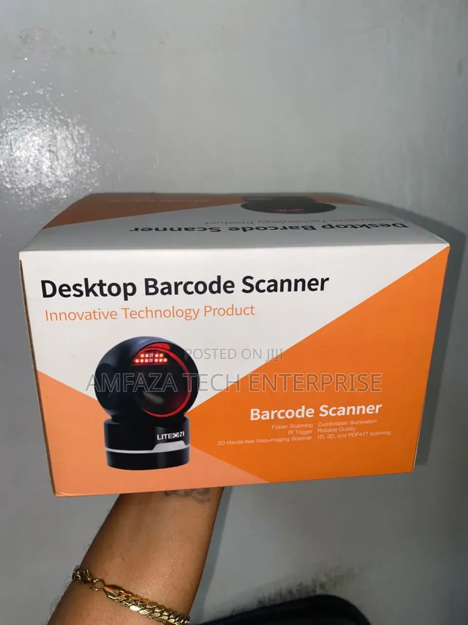 Lite-on Tabletop Barcode Scanner With a Round Face Design