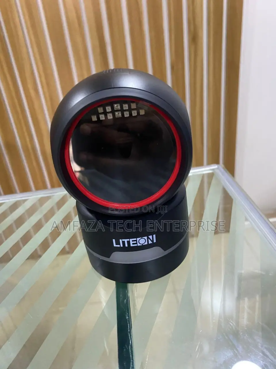 Lite-on Tabletop Barcode Scanner With a Round Face Design