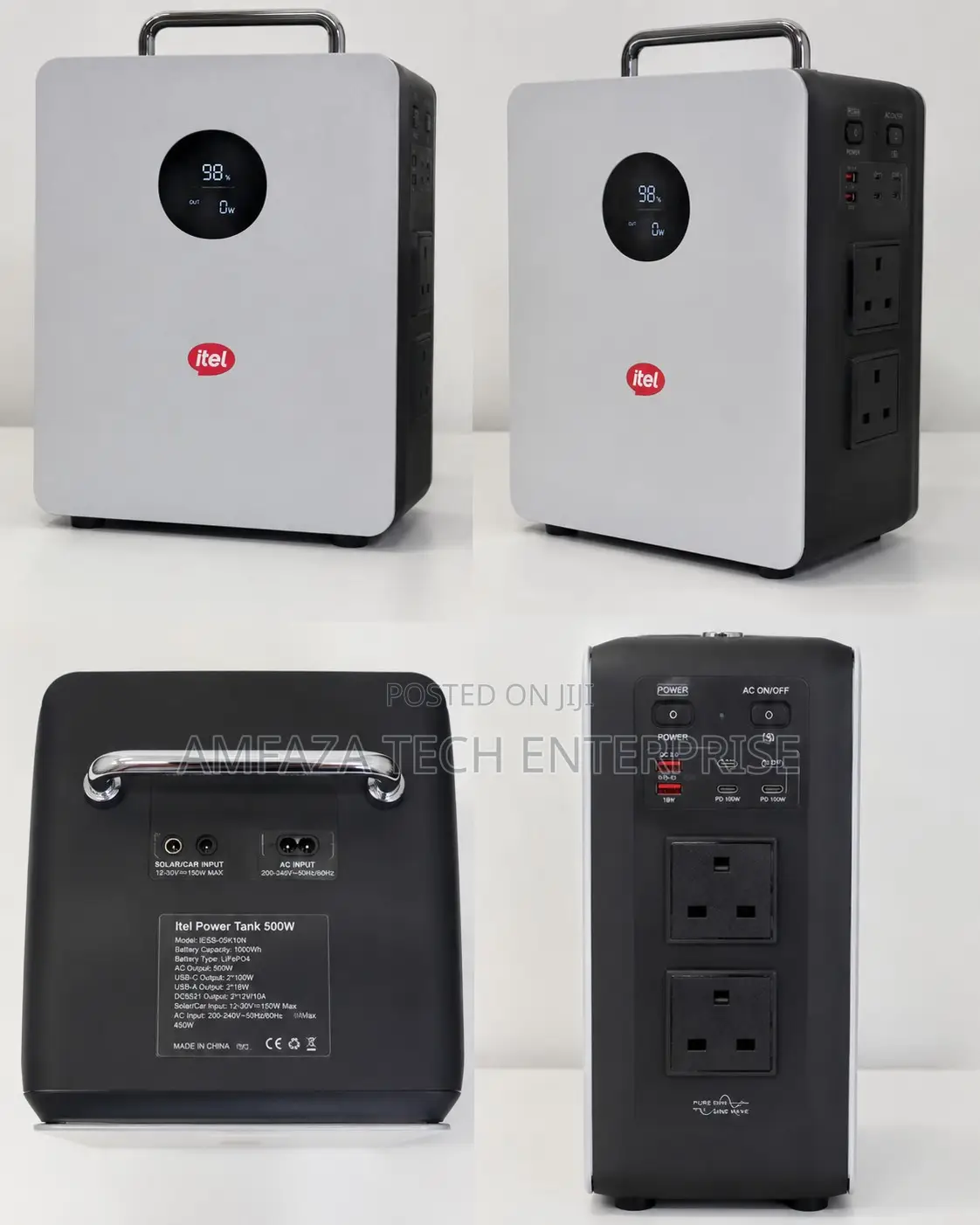 Itel Power Tank 500w 1kwh Battery All-in-One Solar Power Station