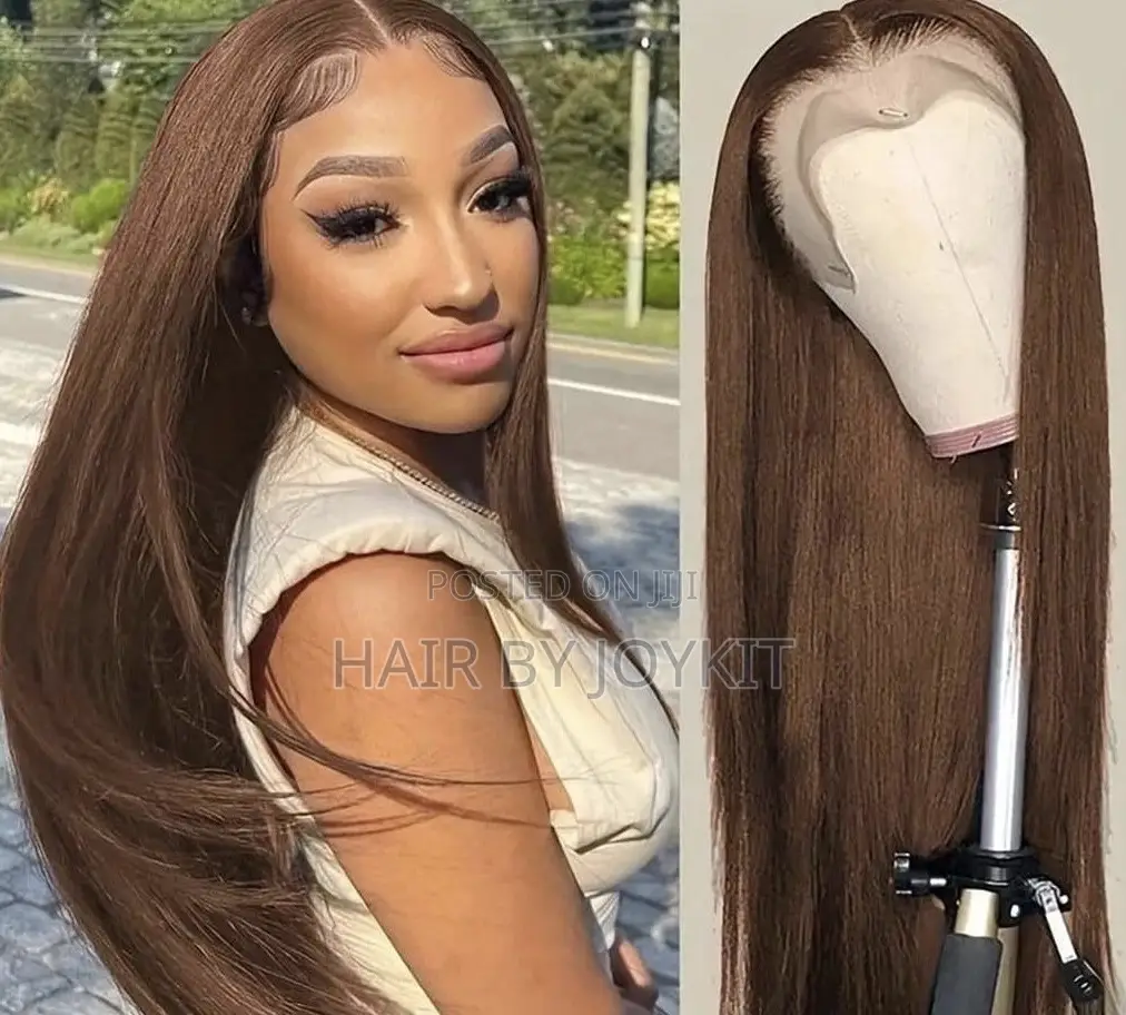 Silky Straight Color 4 Full Frontal Wig