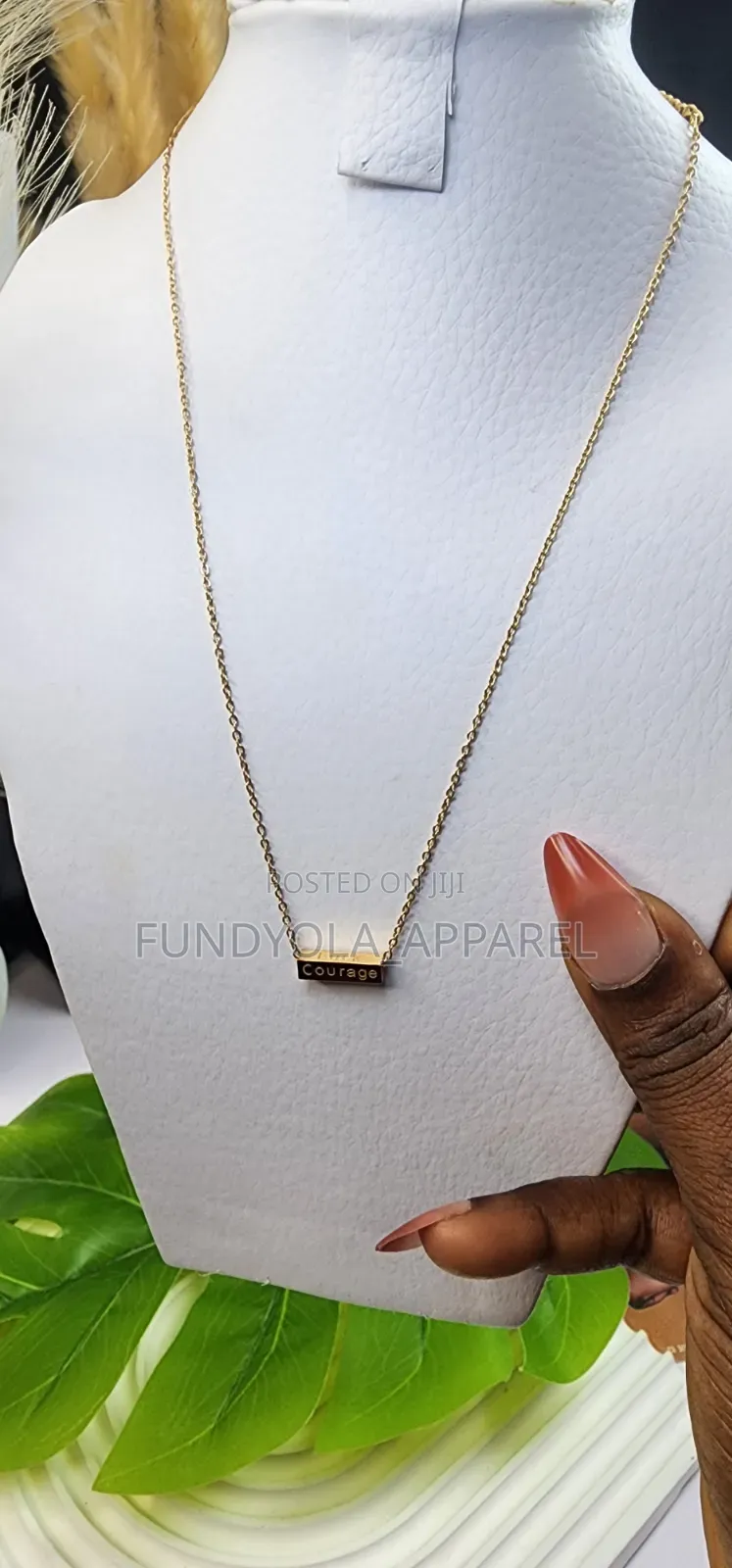 Dainty Courage Bar Pendant