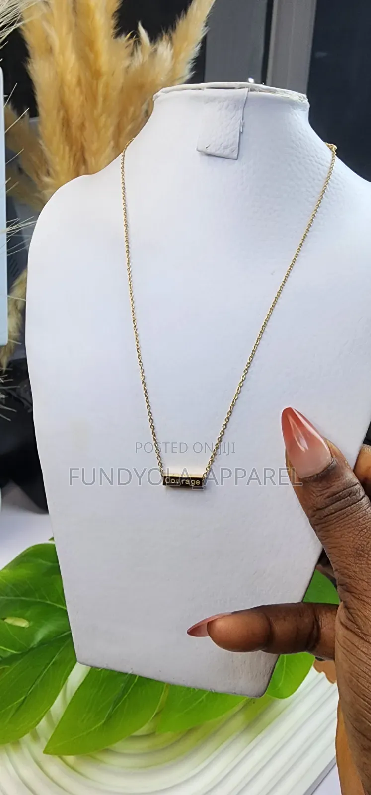 Dainty Courage Bar Pendant