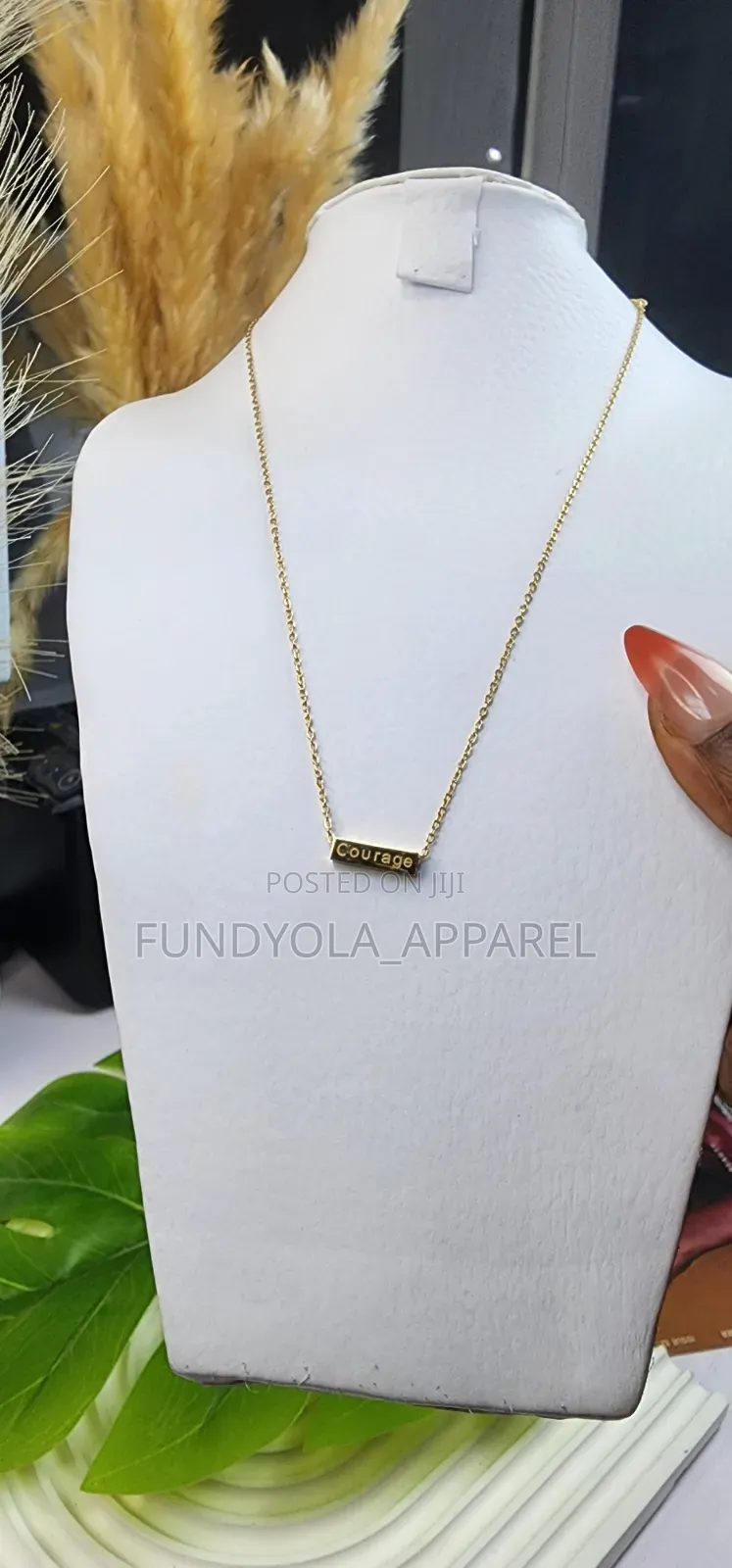 Dainty Courage Bar Pendant