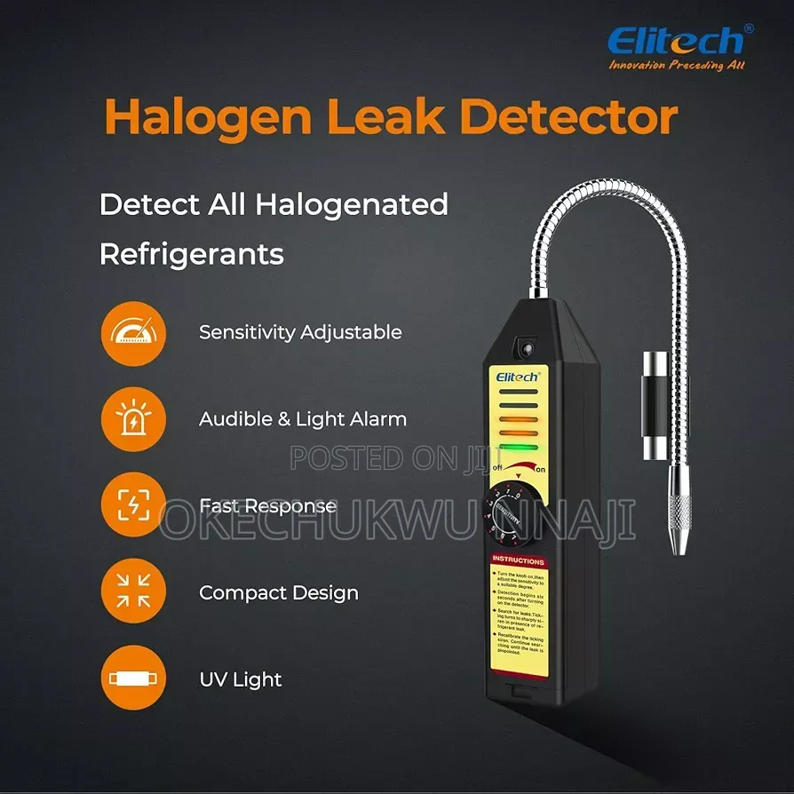Leak Detector Halogen Refrigerant Gas + Hvac Tester Ac Sniffer