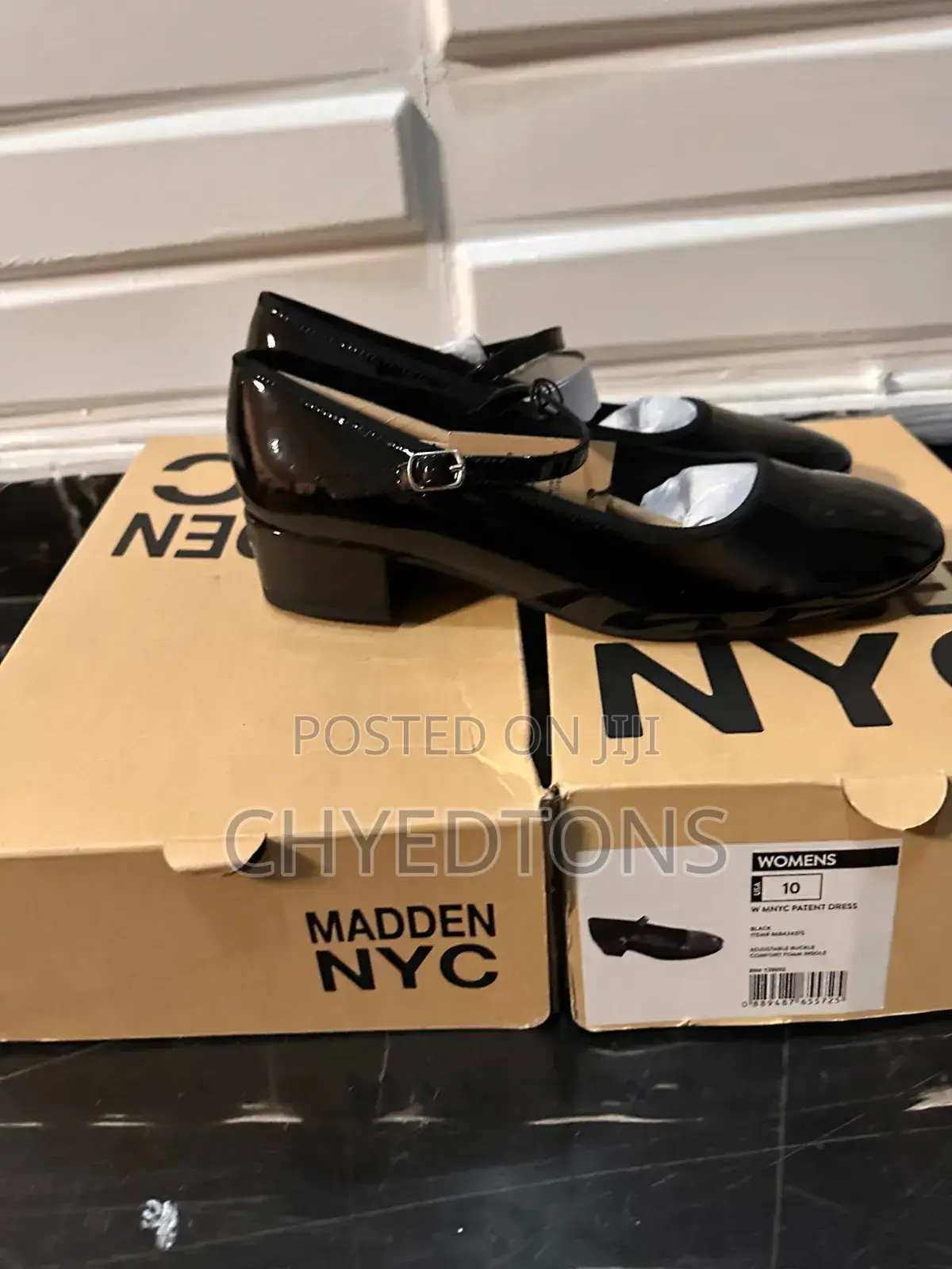 Madden Nyc Women's Patent Mary Jane Block Heels