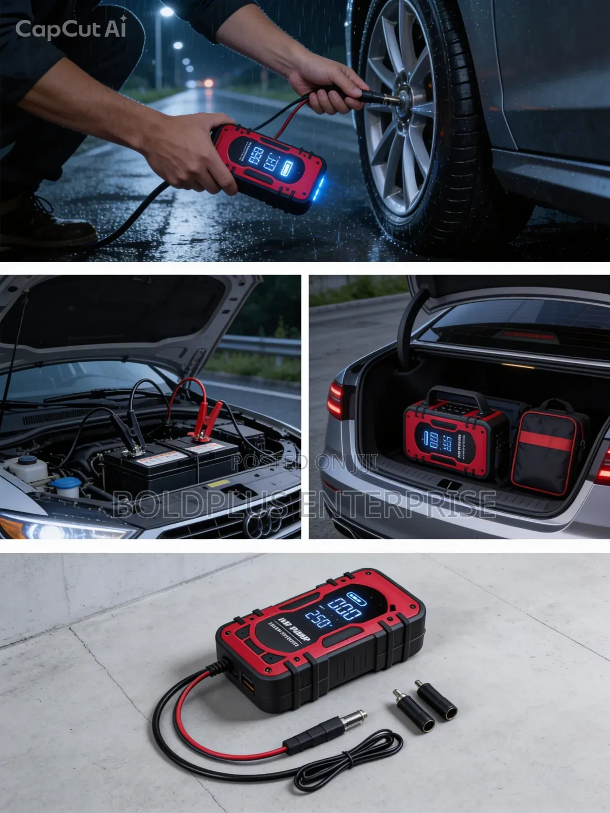 Multi Function Portable Jump Starter And Tire Inflator