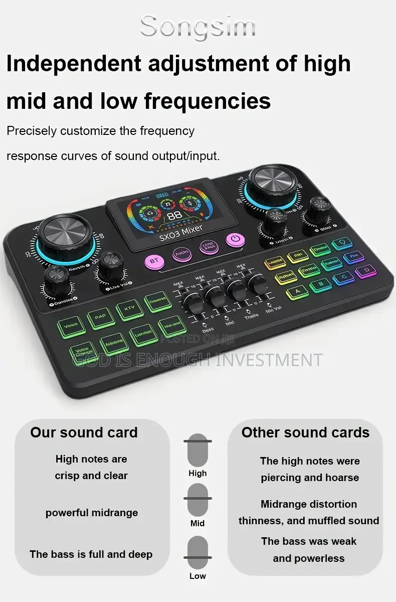Quality Professional Audio Mixer Live Sound Card (Sx03)Multifunctional