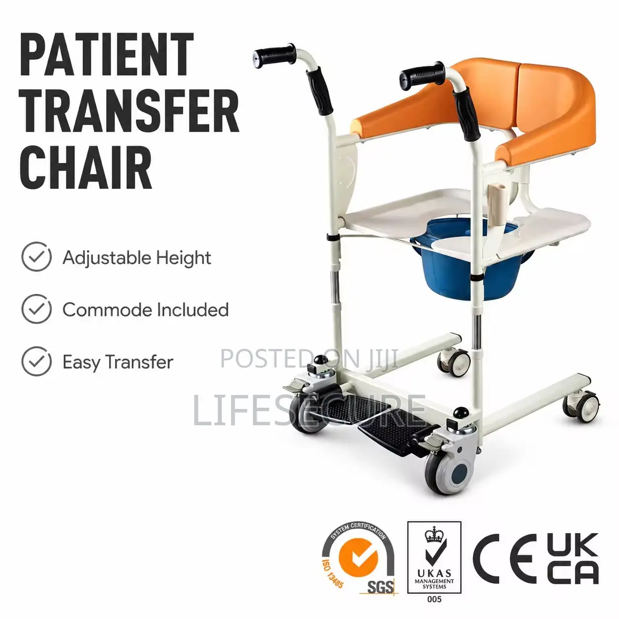 Clinical Multifunctional Hydraulic Lift Transfer Commode Chair