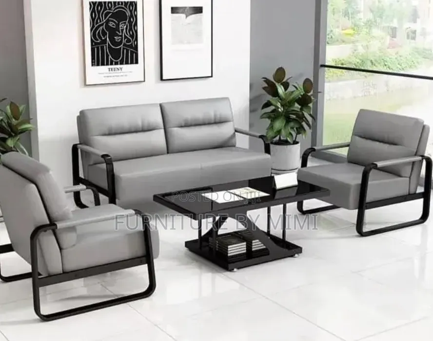Modern Executive Leather Office Reception Sofa Set.
