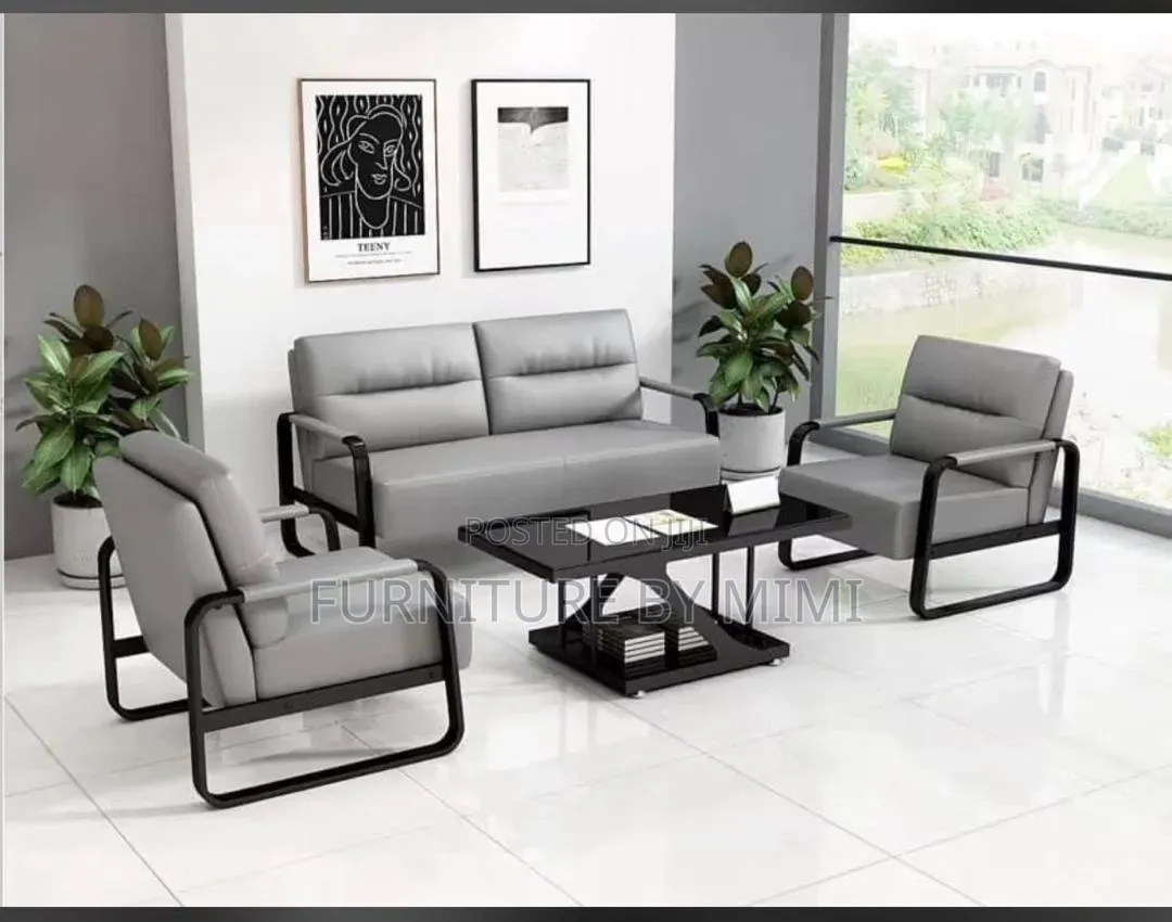 Modern Executive Leather Office Reception Sofa Set.