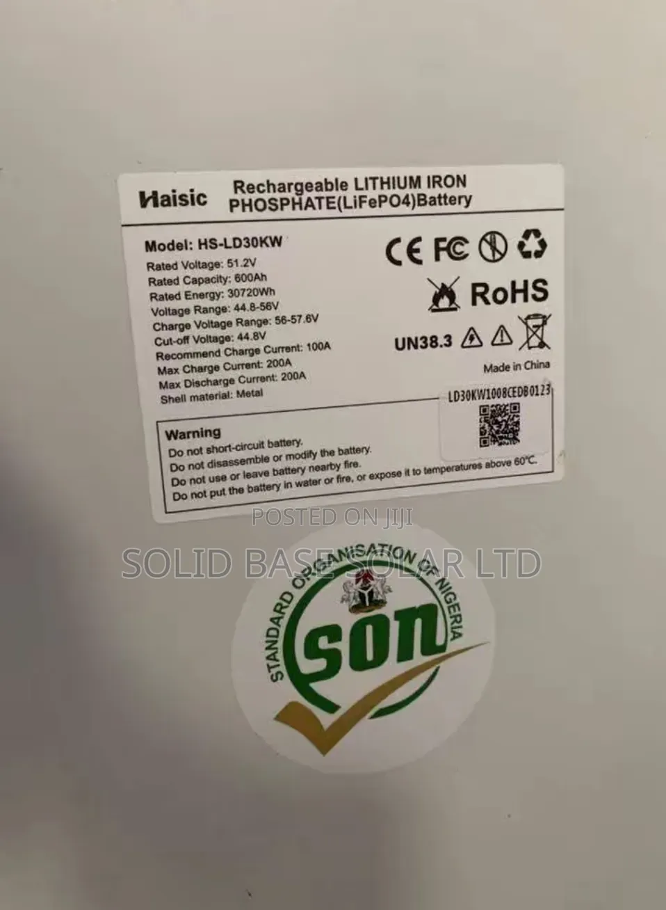 30kwh Haisic Lithium Battery