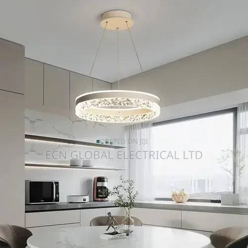 Nordic Black Ring Crystal Led Pendant Chandelier (Dimmable)