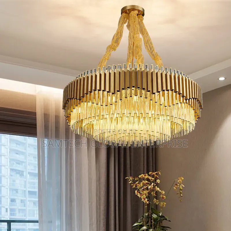 Luxury Gold Crystal Ring Chandelier – Modern Led Ceiling Light
Caption