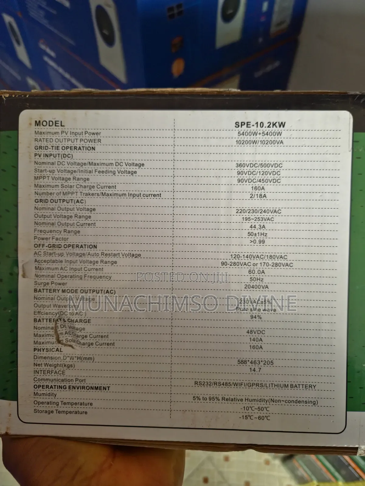 10.2kva 48v Sumry Hybrid Inverter