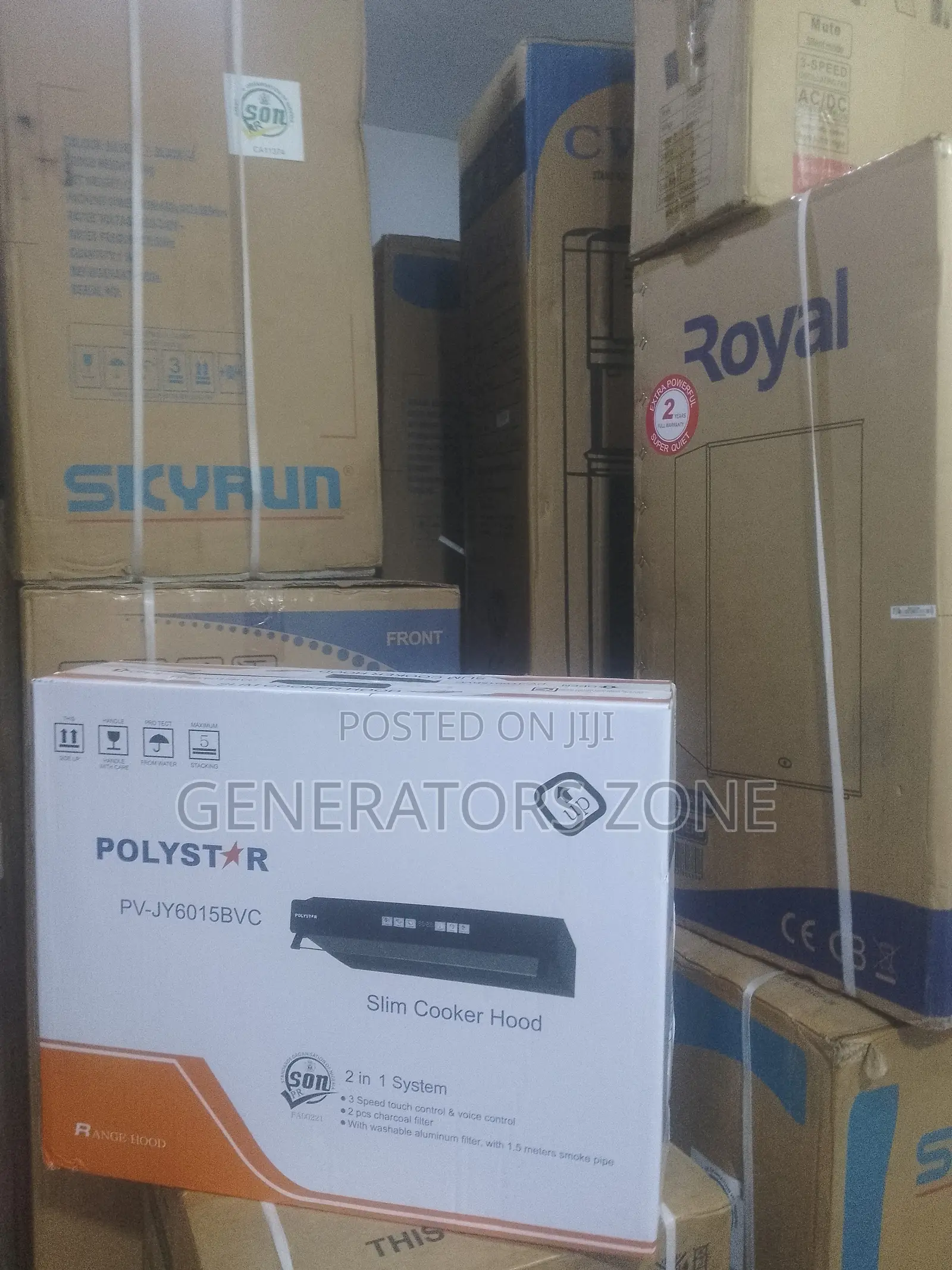 Polystar 60cm Black Range Hood With Led Lights Remote Control