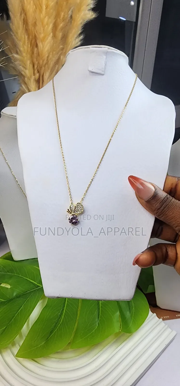 Non-Tarnishing Butterfly Crystal Necklace