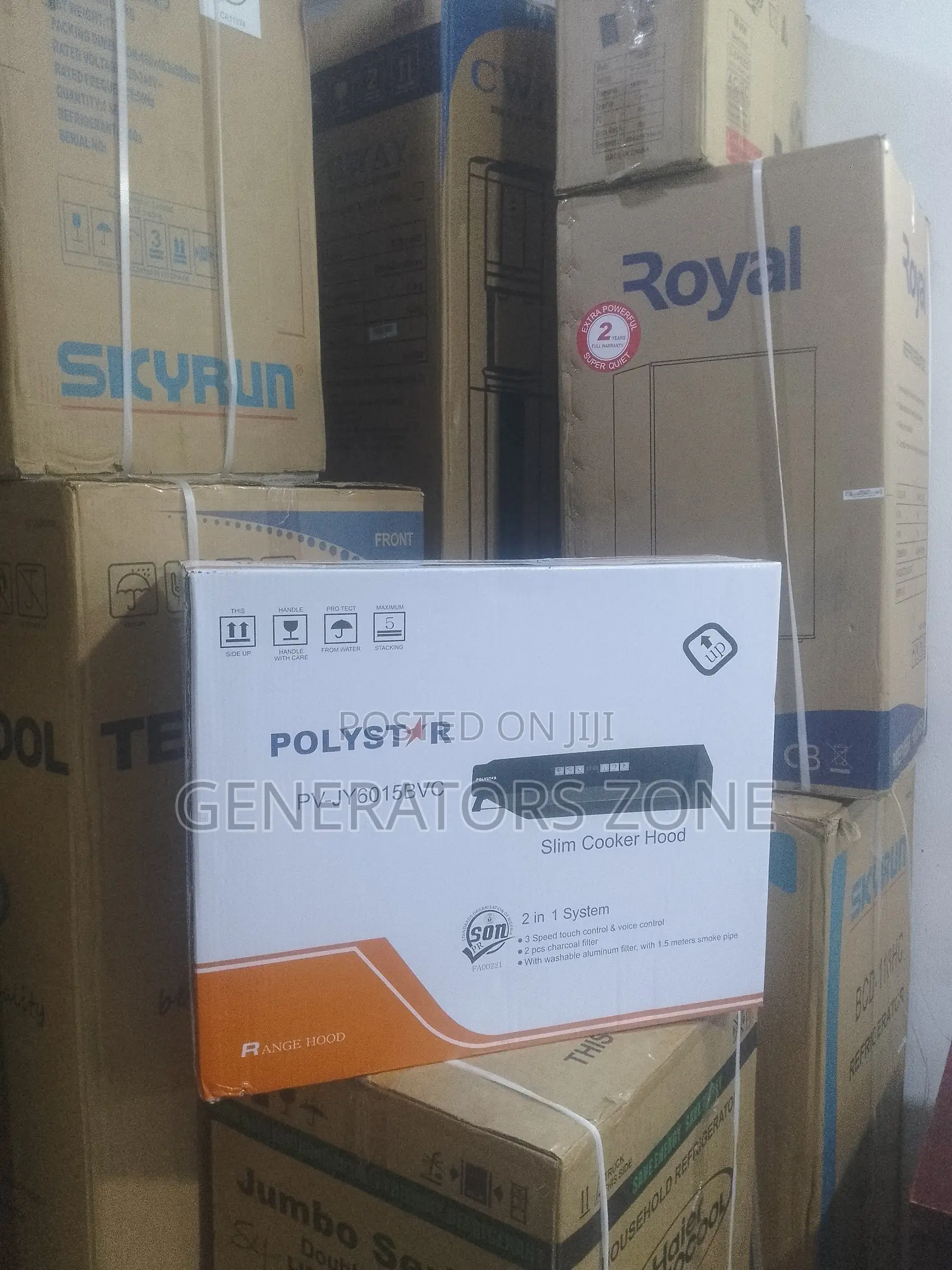 Polystar 60cm Black Cooker Hood With Copper Motor