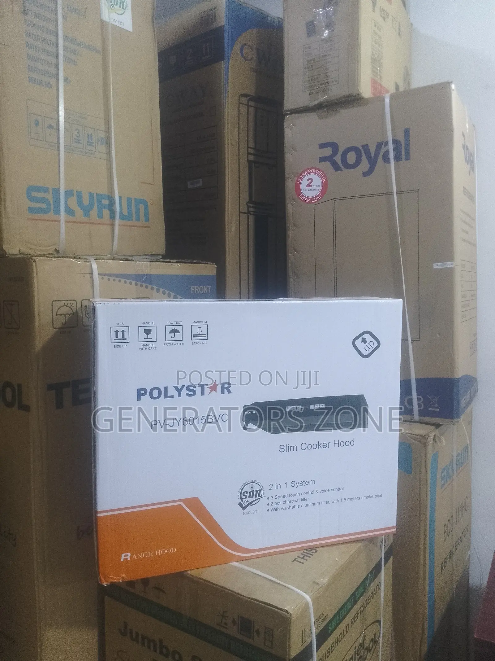 Polystar 60cm Black Cooker Hood With Copper Motor