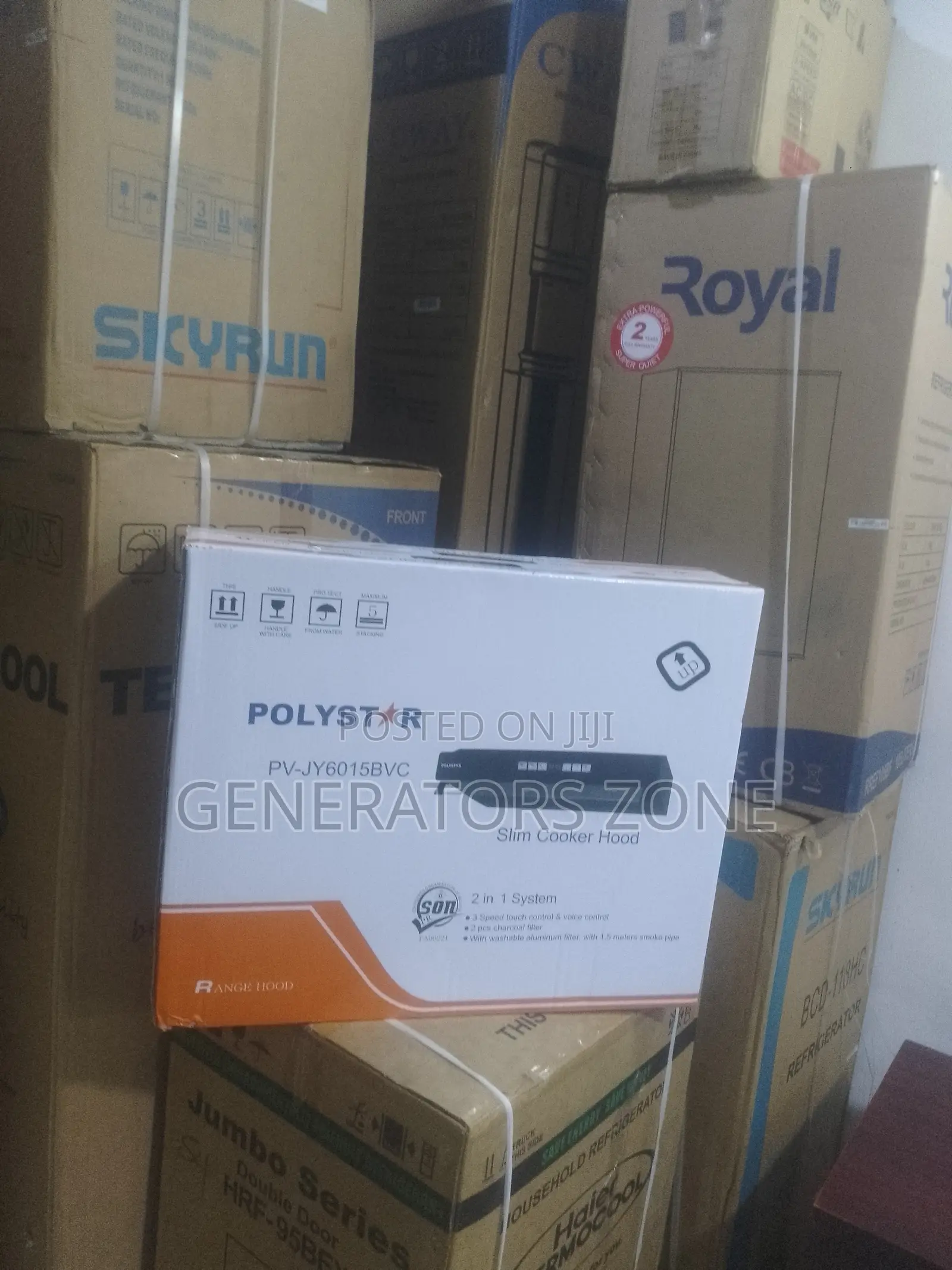 Polystar 60cm Black Glass Range Hood