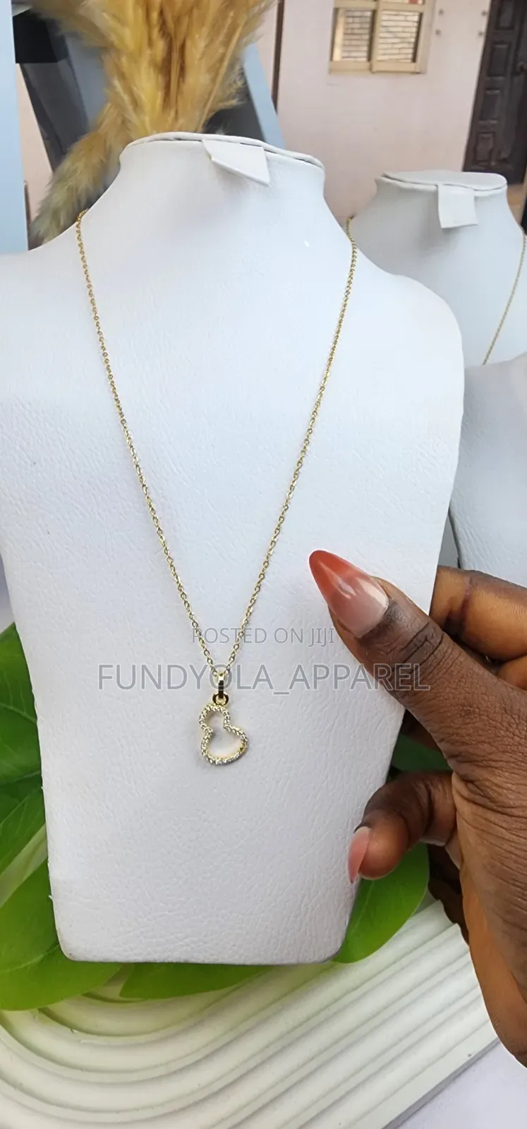 Sparkling Zircon-Encrusted Open Heart Necklace