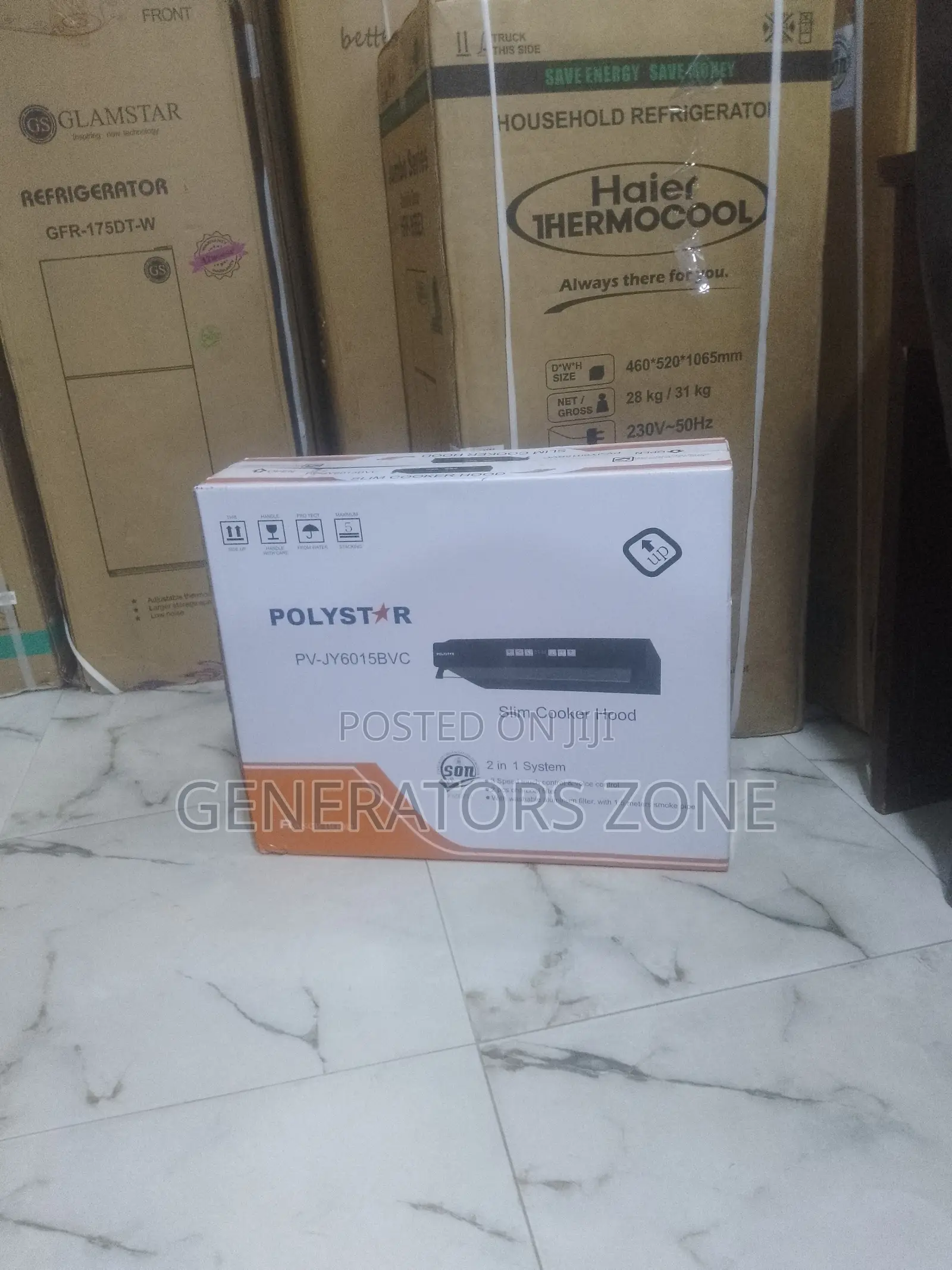 Polystar 60cm Tempered Glass Cooker Hood