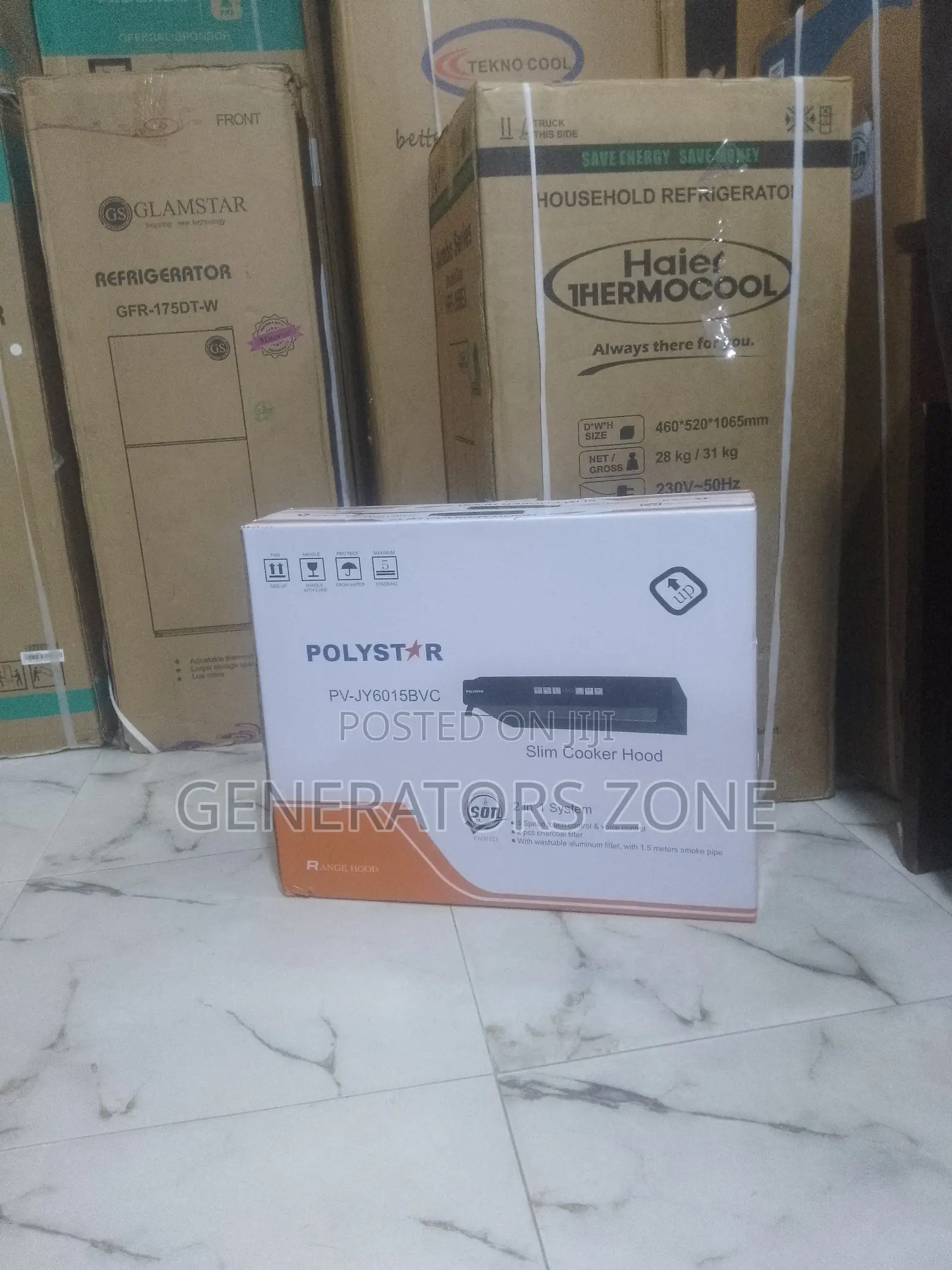 Polystar 60cm Tempered Glass Cooker Hood