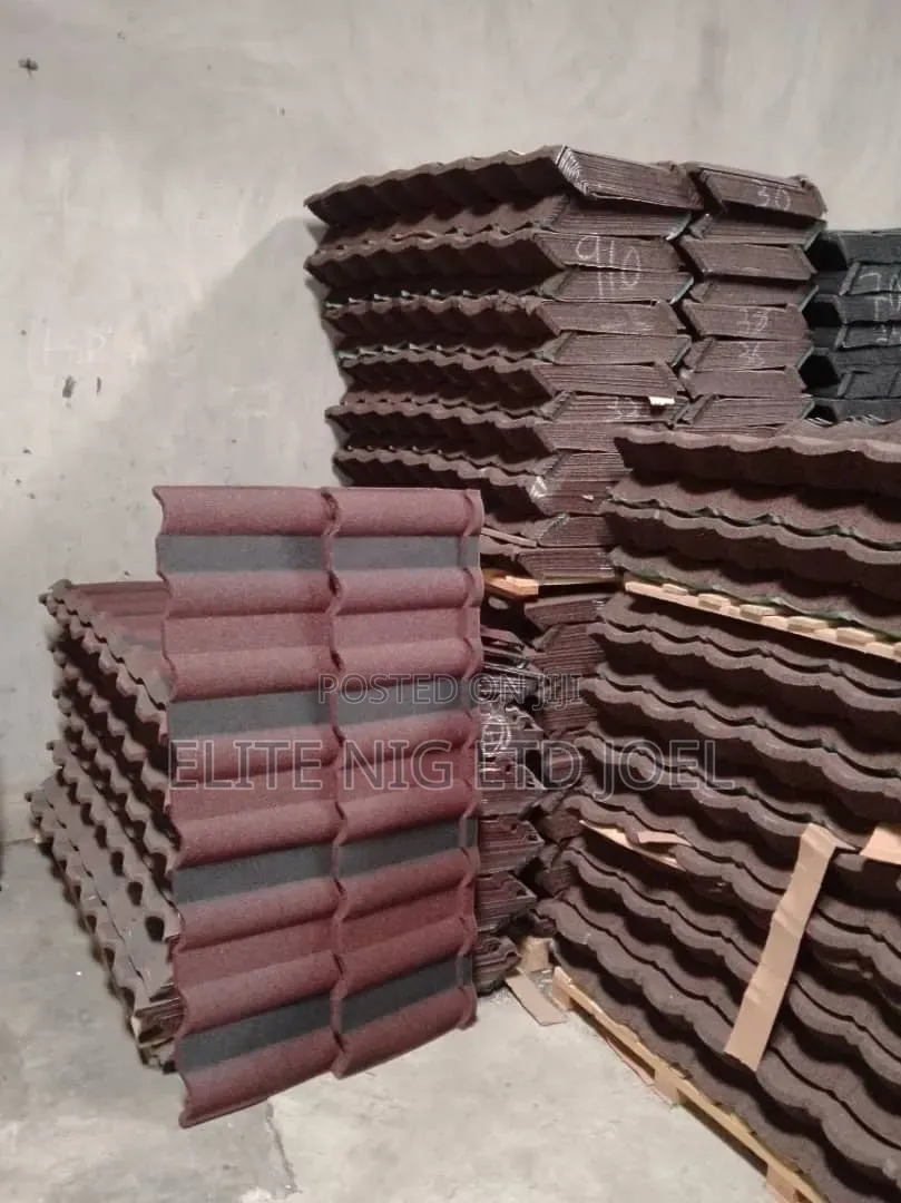 Wine and Black Patches Milano Stone Coated Roofing Sheet in Ajah