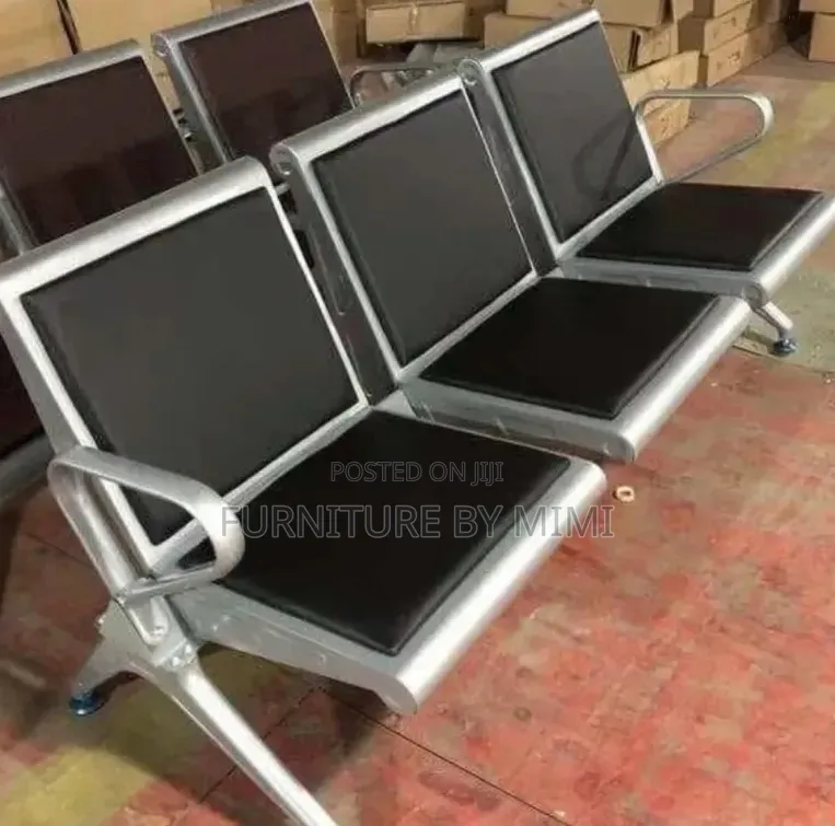 3-Seater Leather Padded Airport/Reception Waiting Chair.