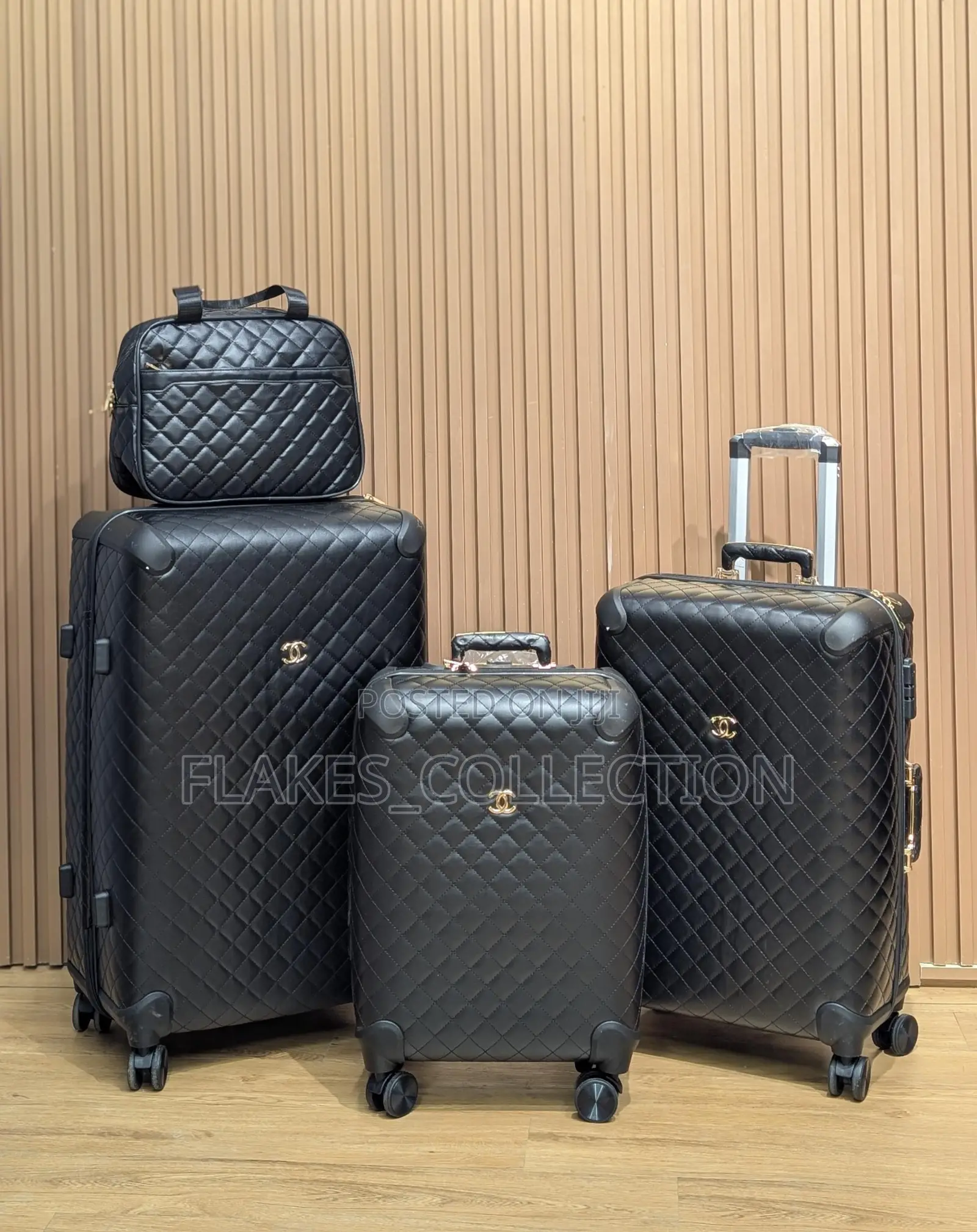 Branded Leather Set of 4 Luggage