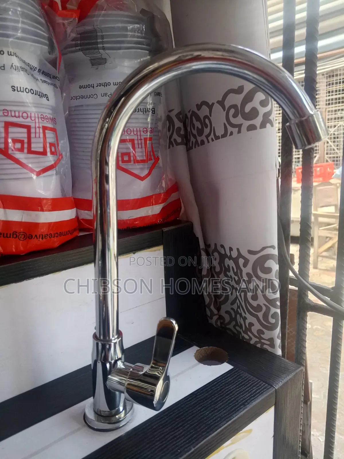 Chrome Swan Neck Kitchen Sink Mixer Tap