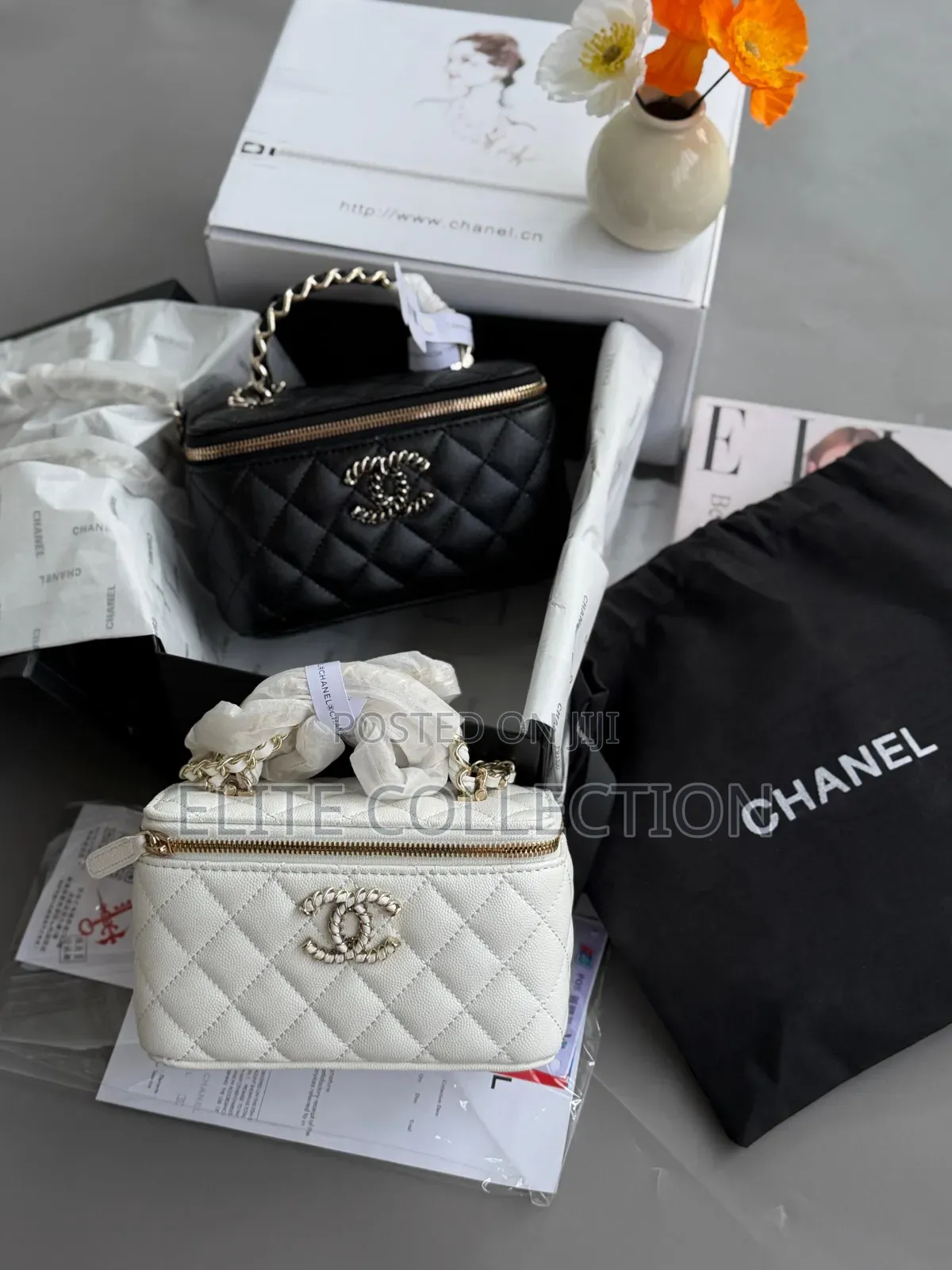 Luxury Chanel Mini Box Bag Colors: Black,White Premium Quality Grade A