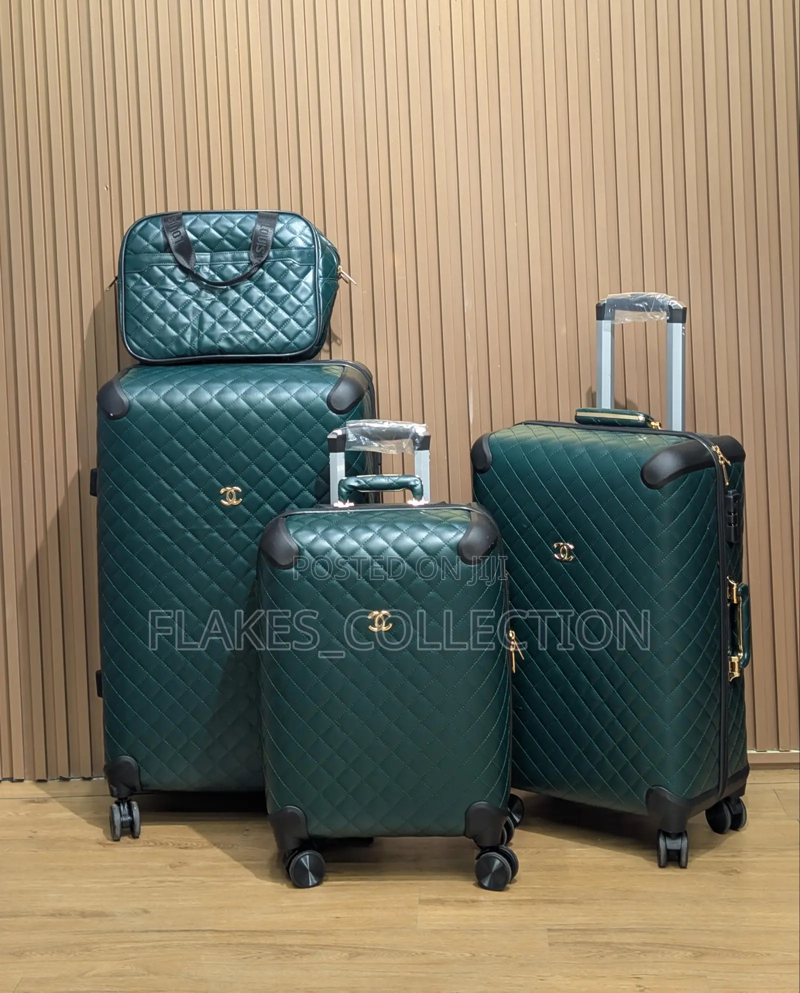 Branded Leather Set of 4 Luggage