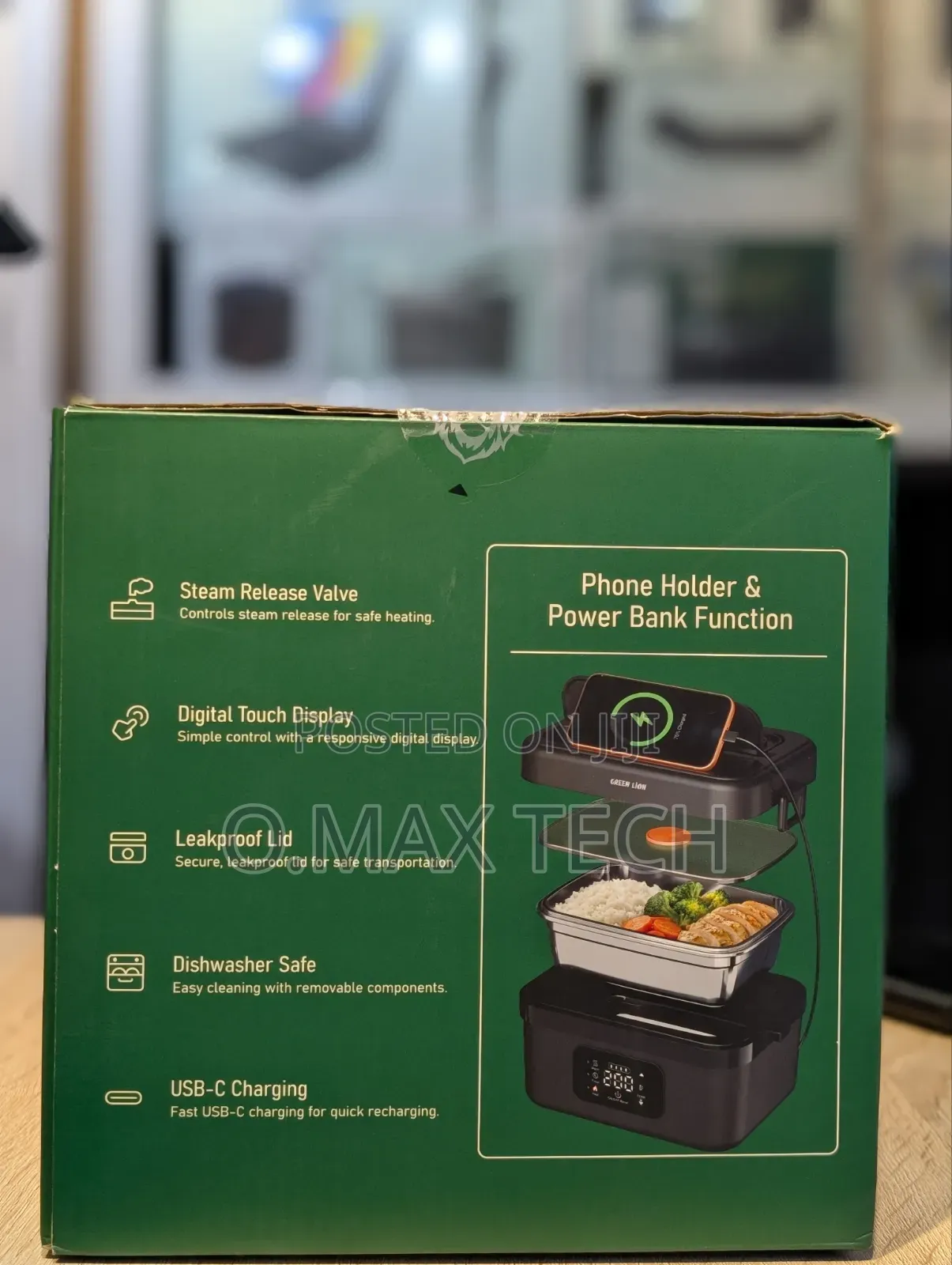 Green Lion Portable Lunch Box With Built-in Battery Electric Heating
