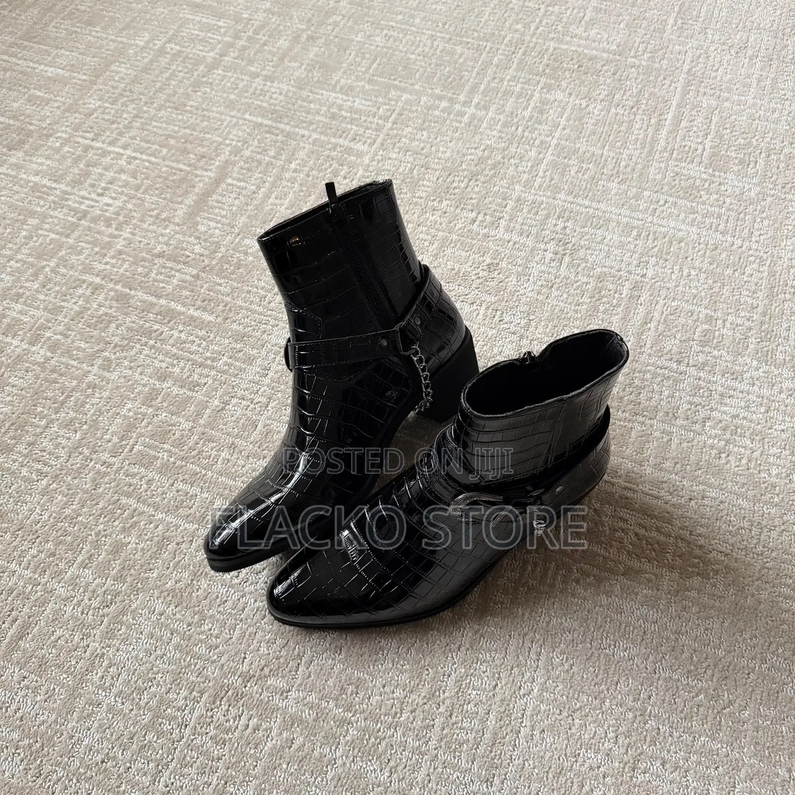 Original Crocodile Python Heeled Ankle Boots