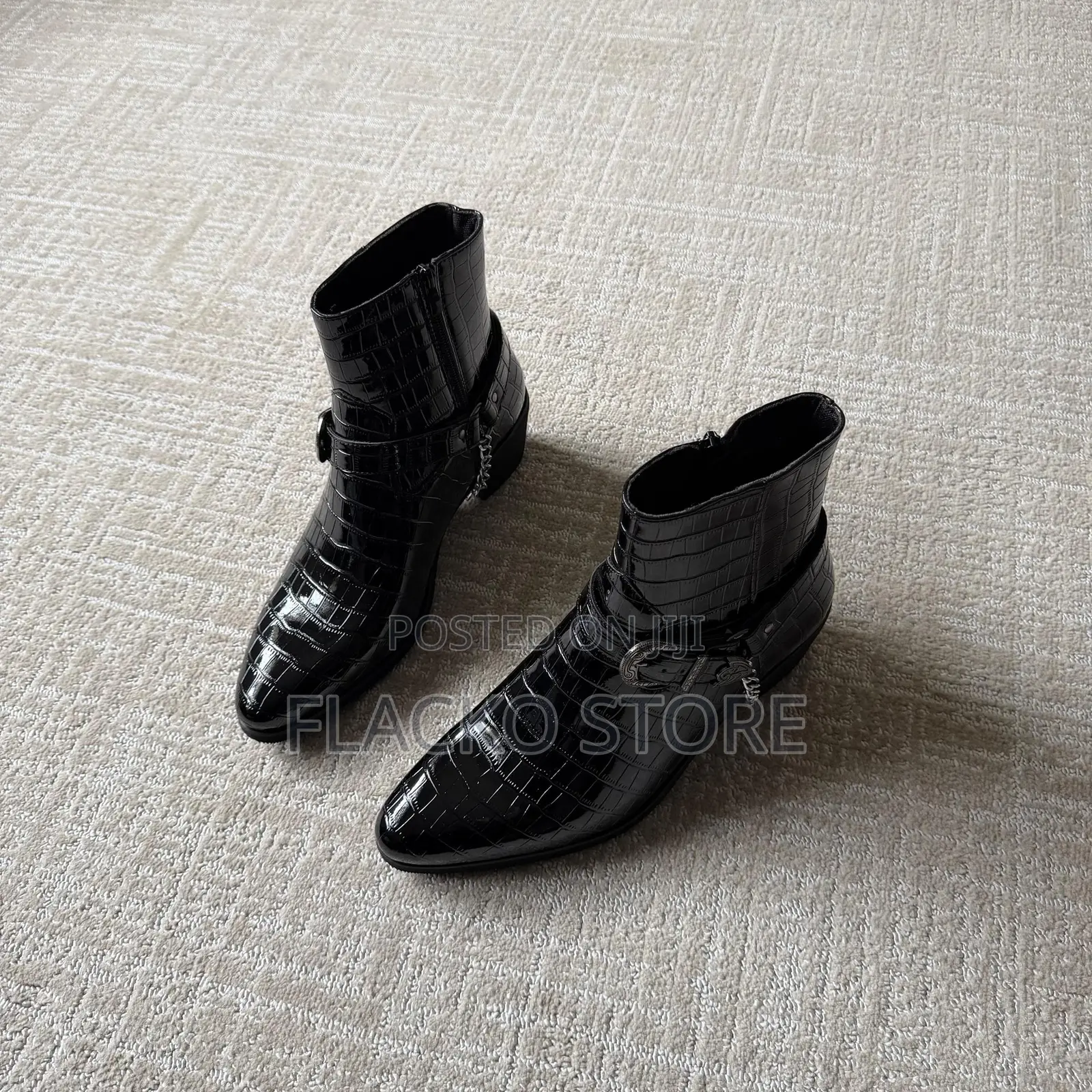 Original Crocodile Python Heeled Ankle Boots
