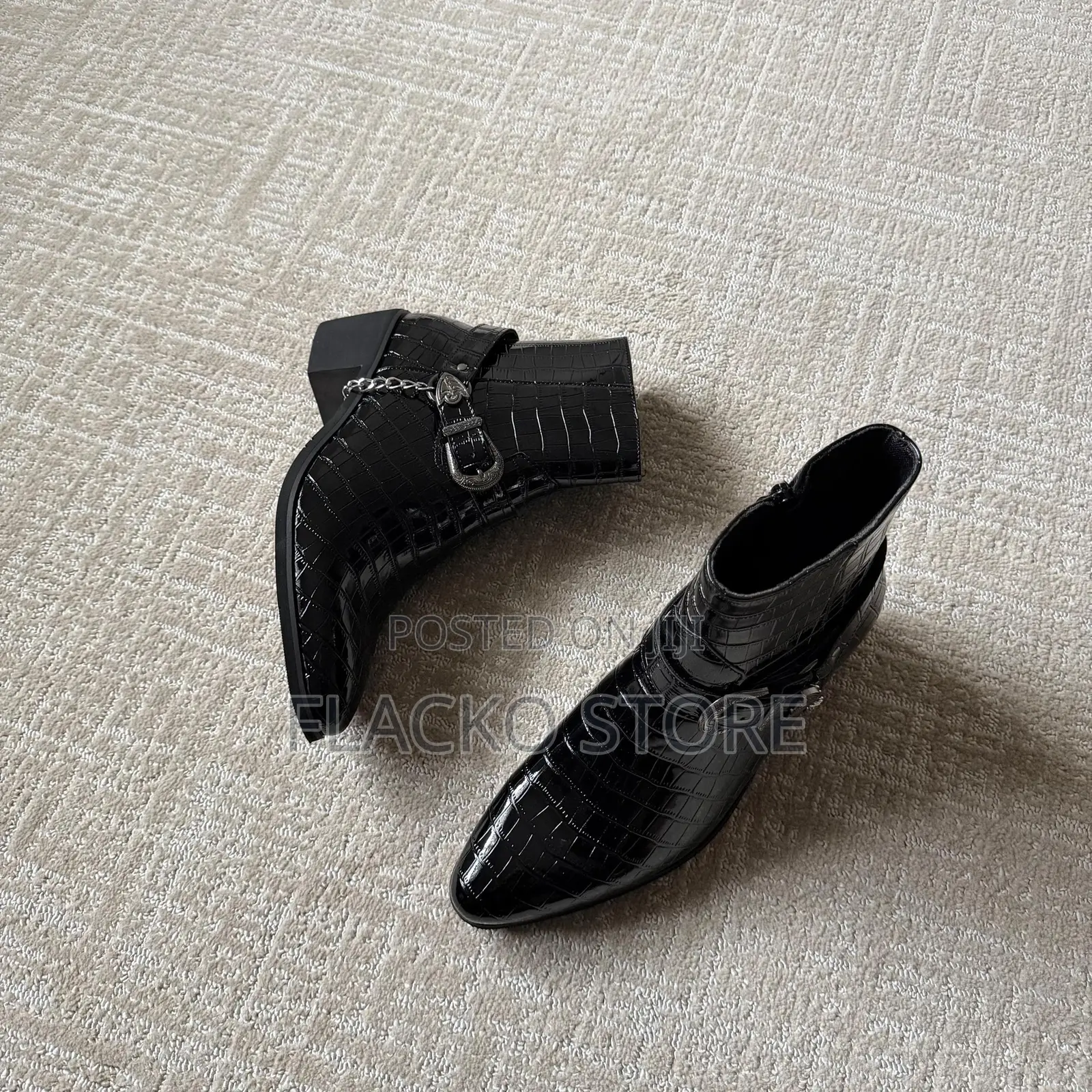 Original Crocodile Python Heeled Ankle Boots