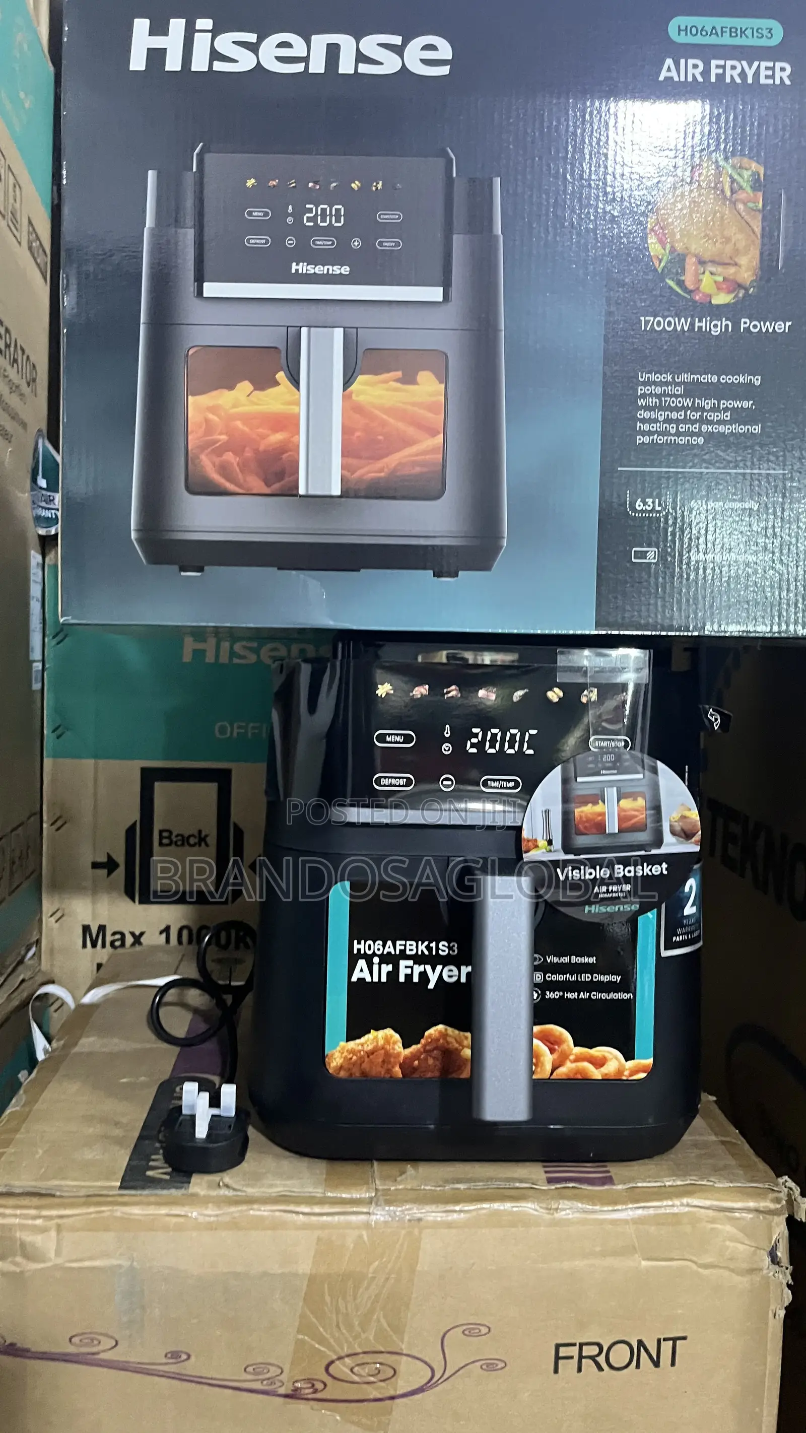 Hisense 6.3l Air Fryer H06afbk1s3 – Fast Hot Air Cooking Machine