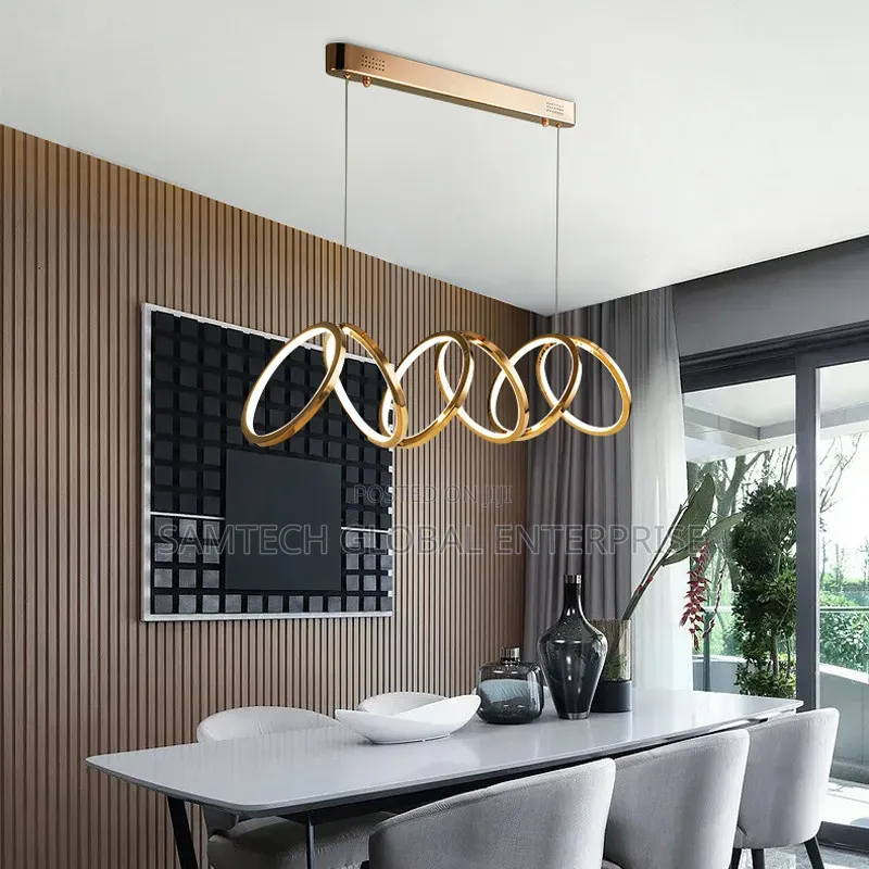 Luxury Wave Led Pendant Chandelier – Modern Gold Statement Light